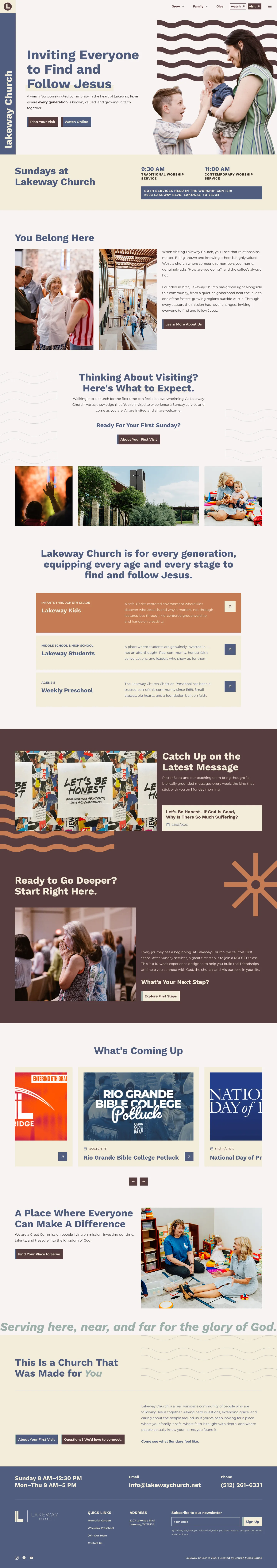 Lakeway Church homepage