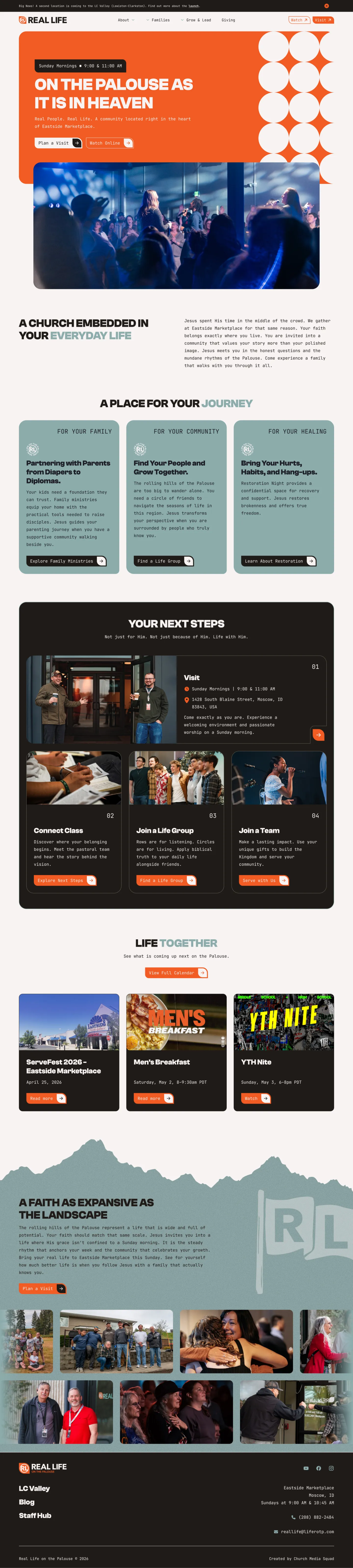 Real Life Church homepage