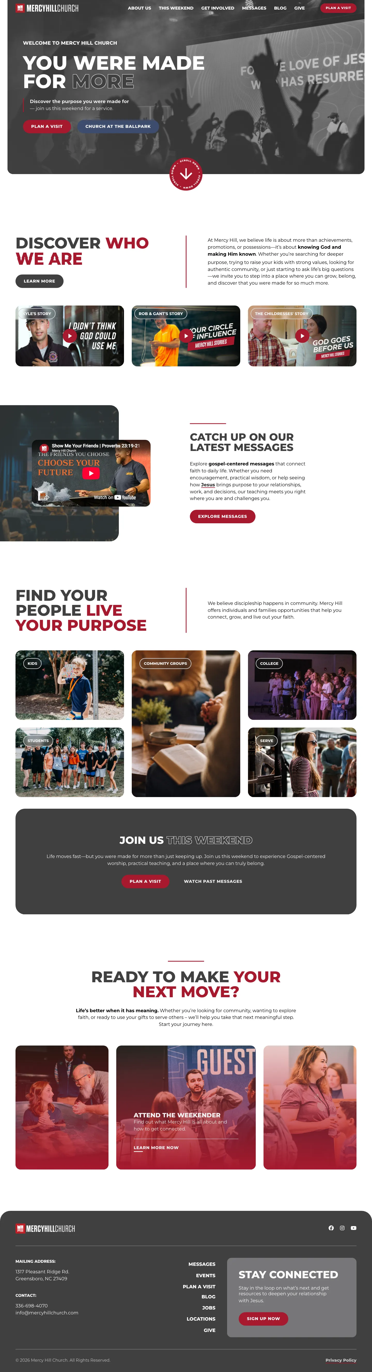 Mercy Hill Church homepage