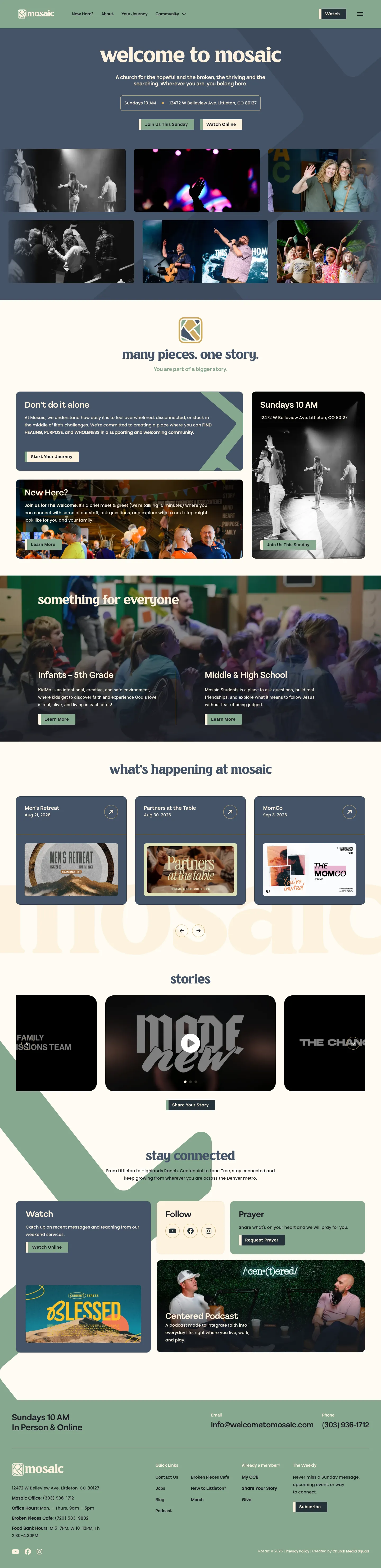 Mosaic Church homepage