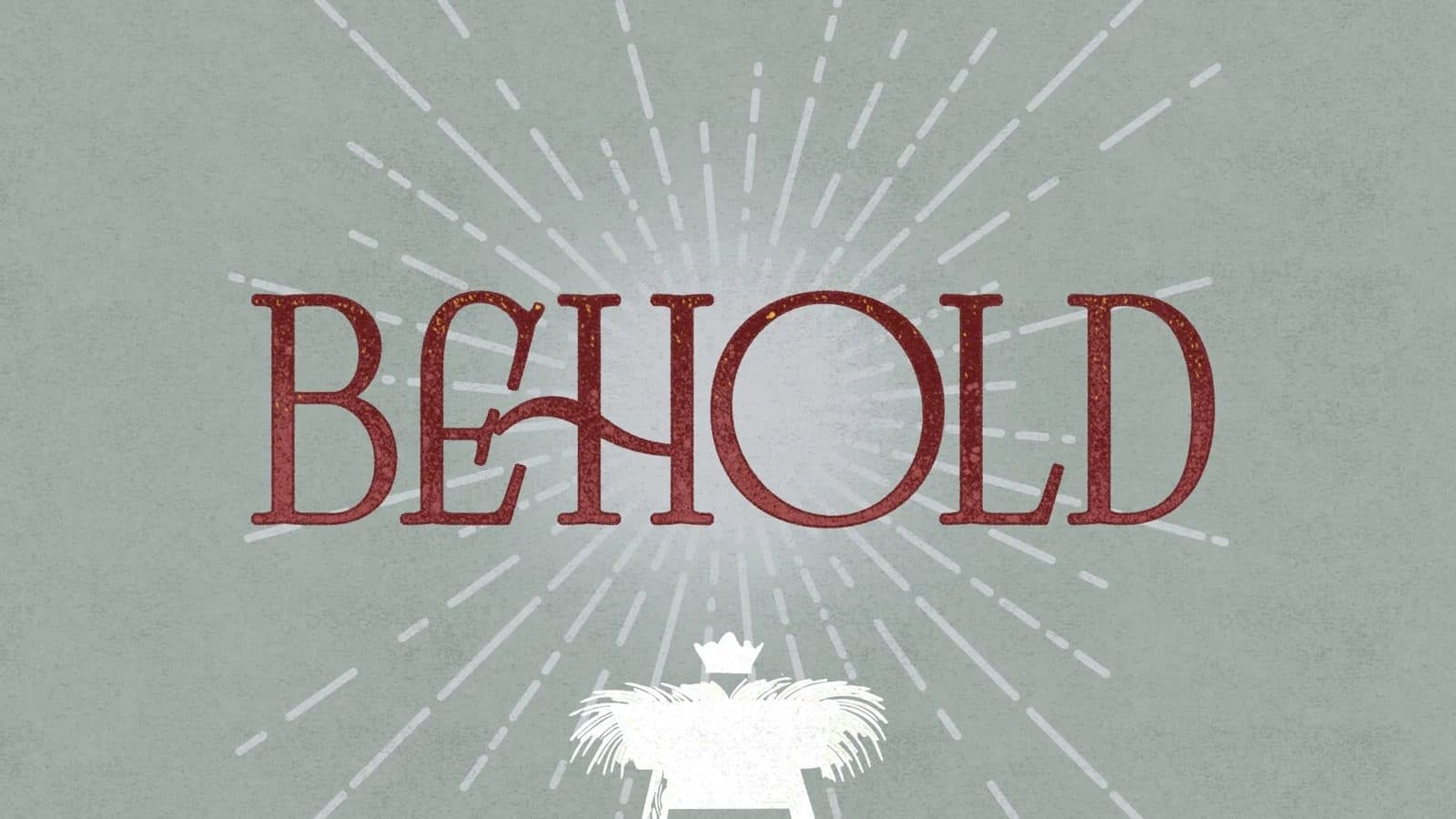 Christmas series graphic with the word Believe in large red, green and gold serif letters