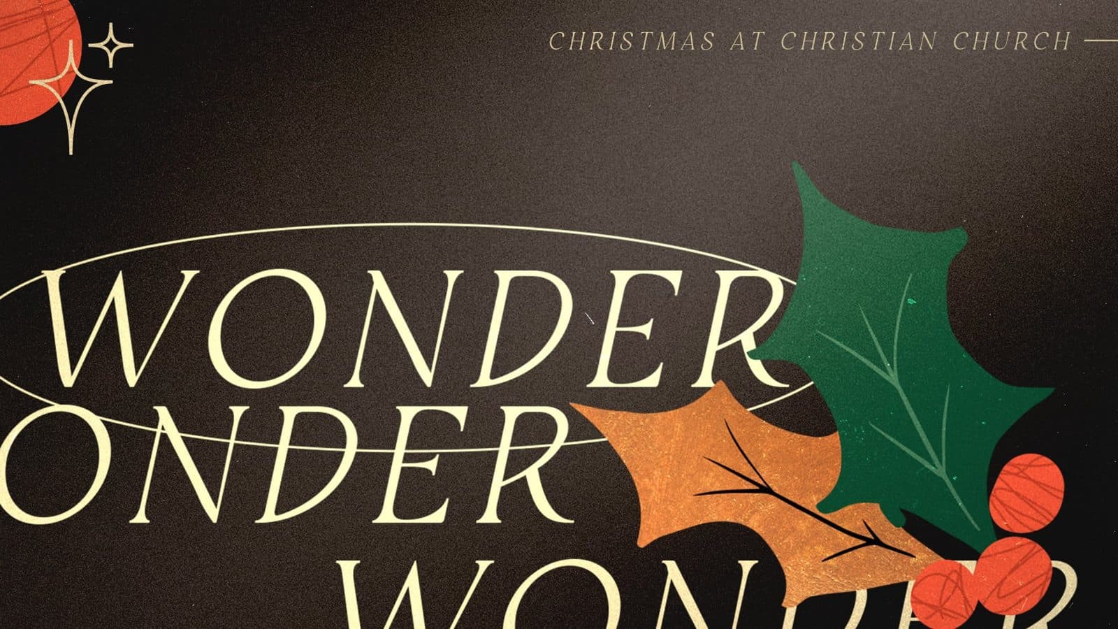 Christmas series graphic reading Behold in red serif type over a pale green sunburst above a manger
