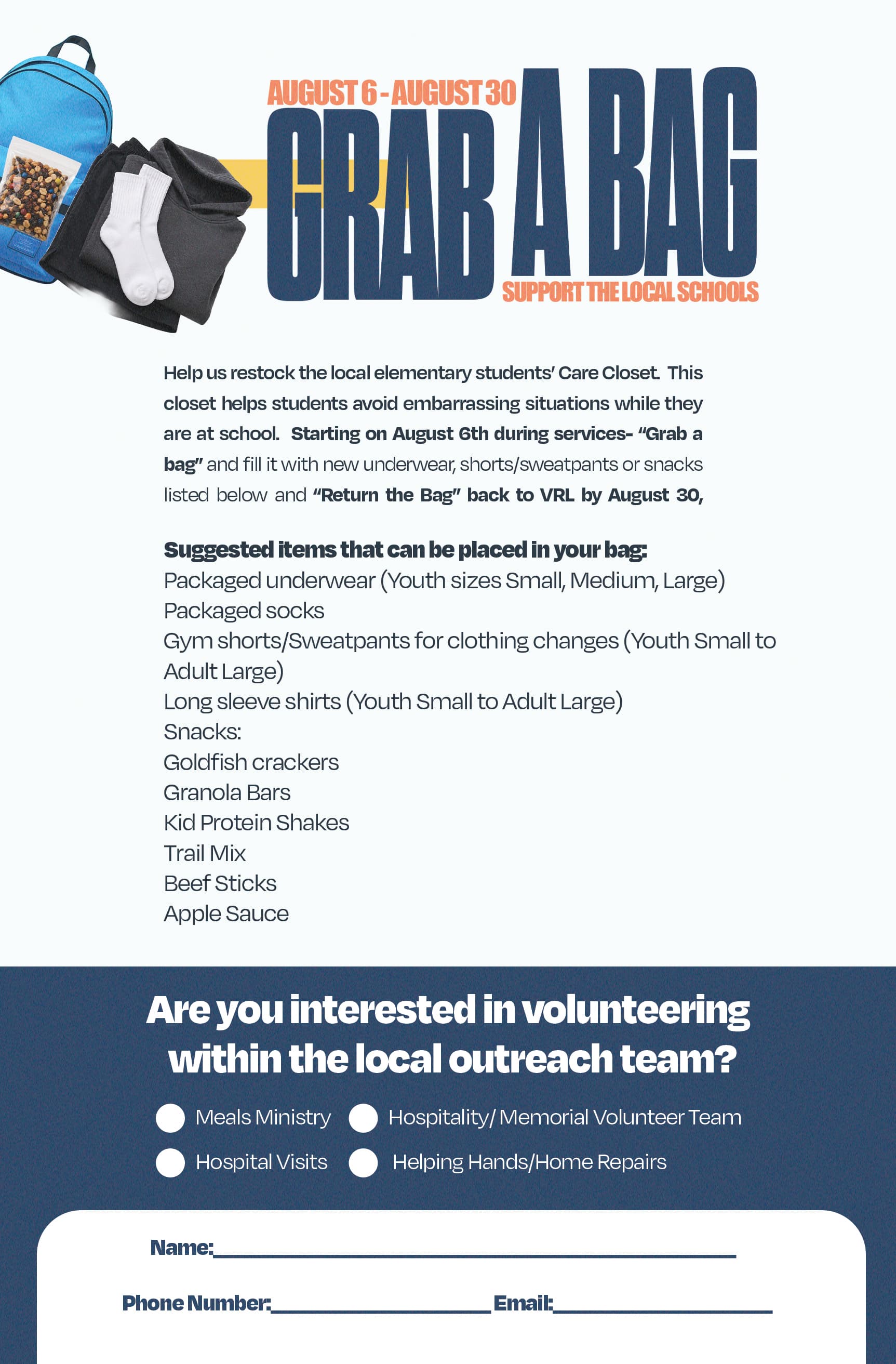 printed material for Valley Real Life