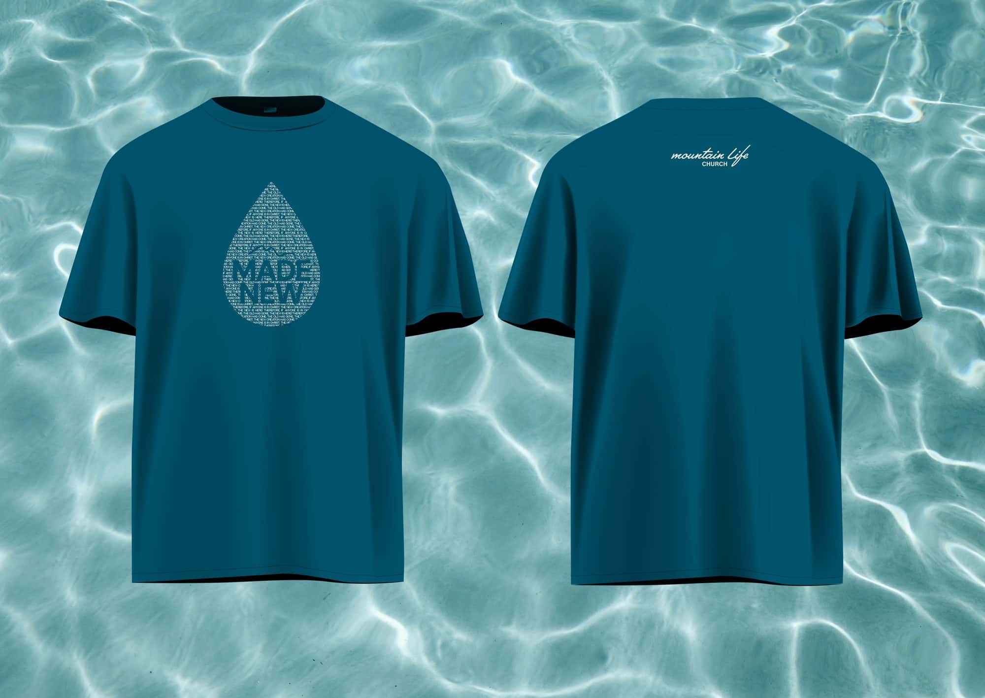 Baptism Apparel Design, church design work for Mountain Life Church
