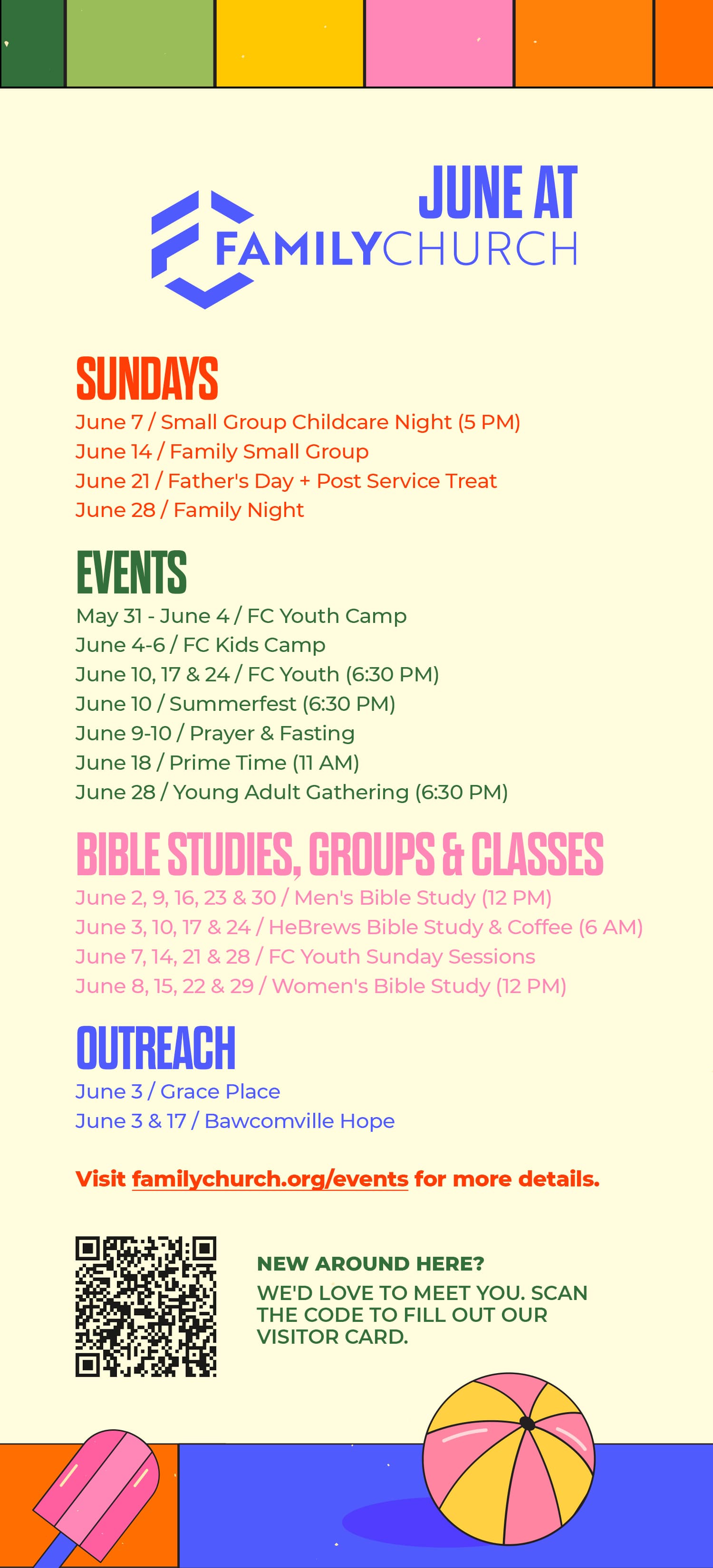 printed material for Family Church