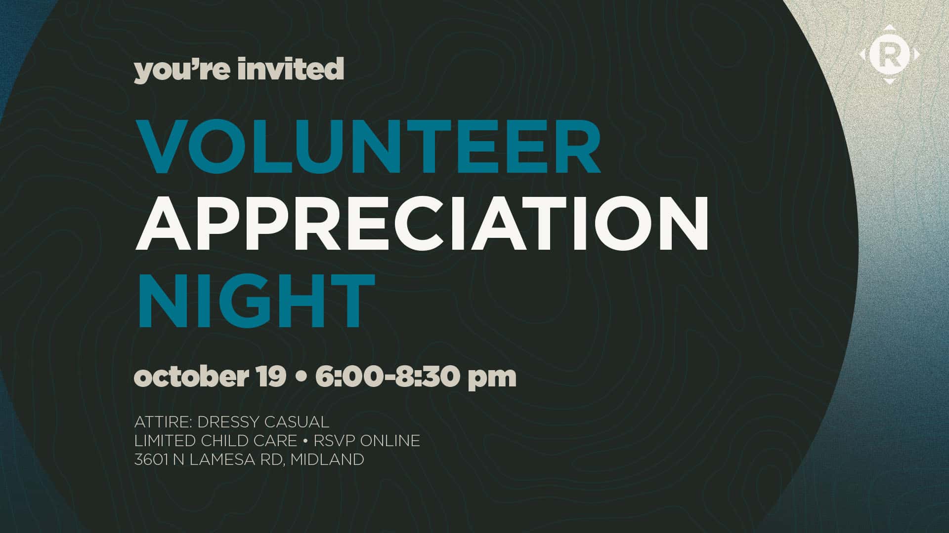 Volunteer Appreciation Night 2026 Event Design, church design work for Redeemer Church