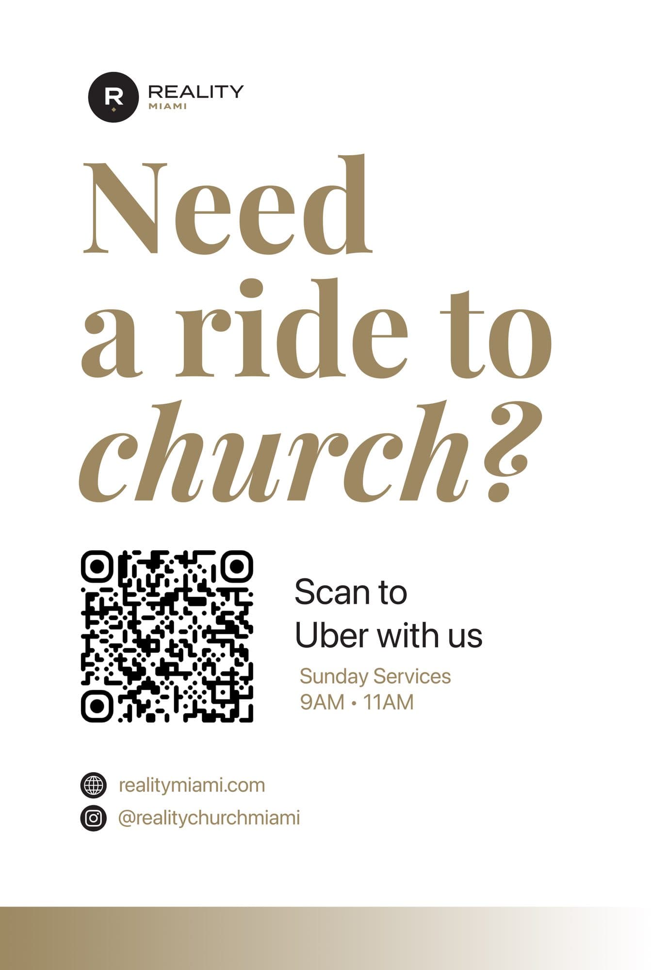 printed material for Reality Church Miami