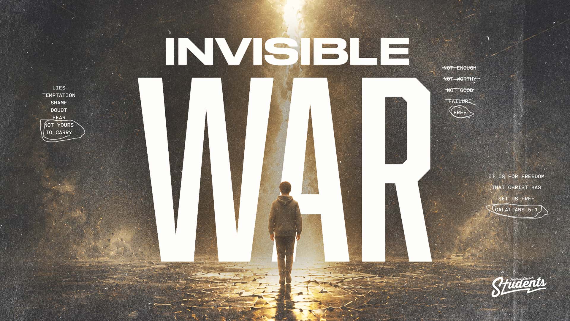 Invisible War Fighting for Freedom A Study Through Galatians Sermon Series, church design work for Foothills Church