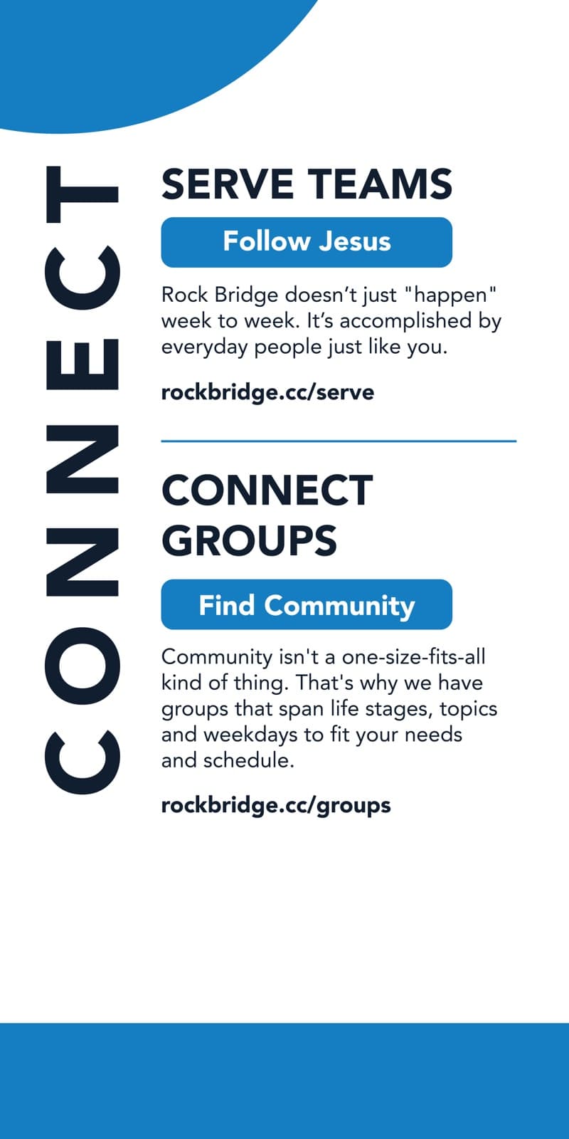 printed material for Rock bridge Community Church