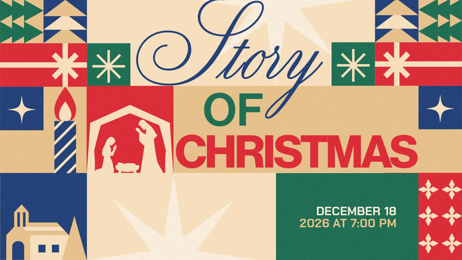 Story of Christmas Event Design, church design work for Fellowship Denver Church