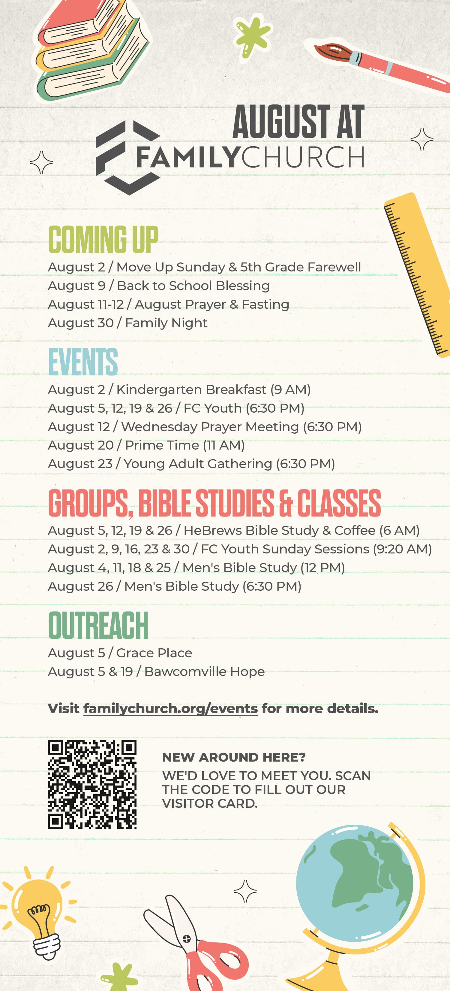 printed material for Family Church