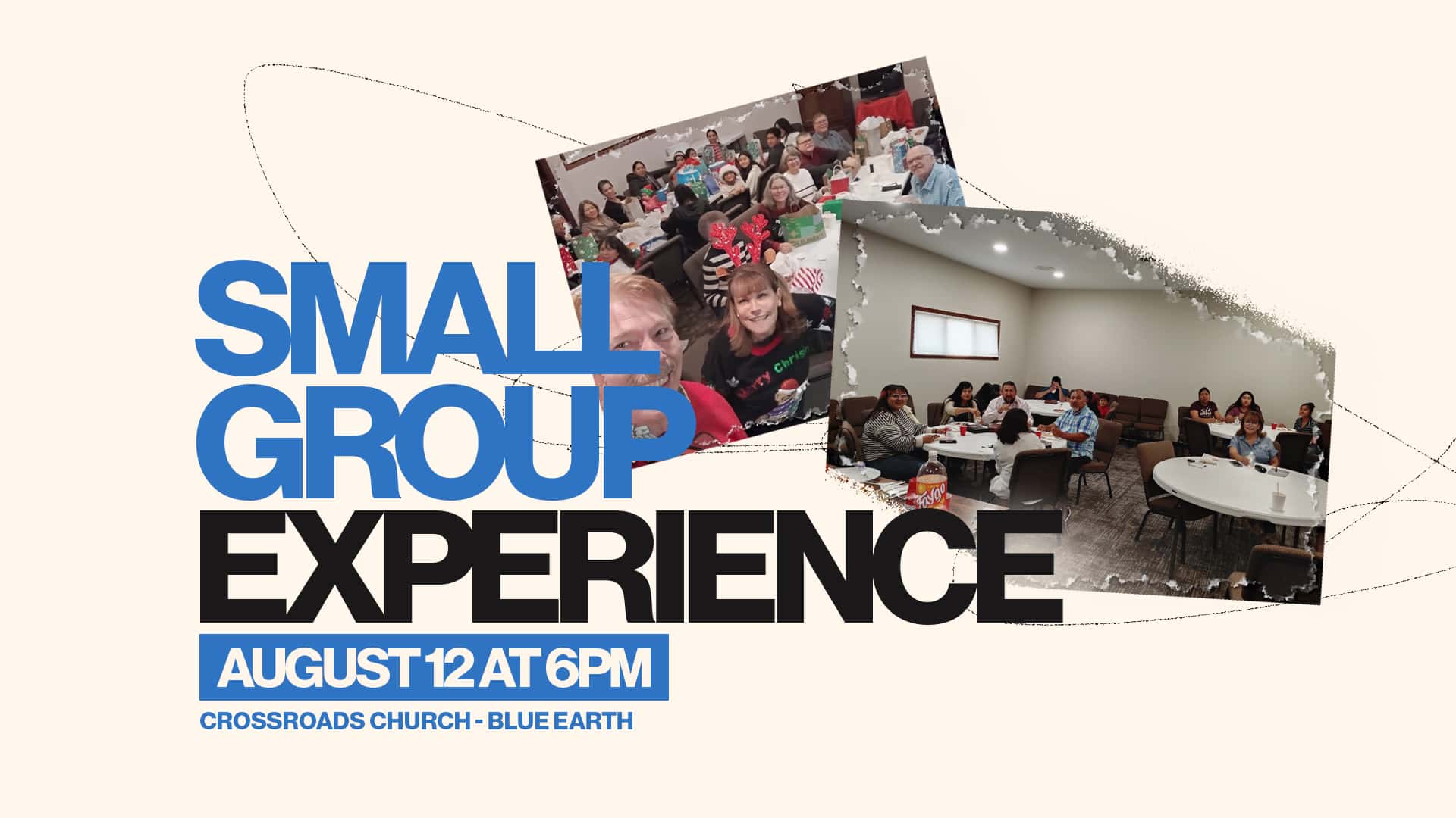 Small Group Experience Event Design, church design work for Crossroads Church
