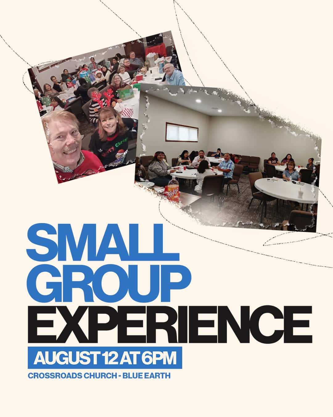 Small Group Experience Event Design, church design work for Crossroads Church