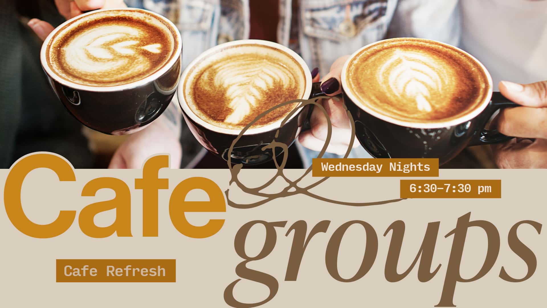 Cafe Groups Event Design, church design work for Christ Community Church