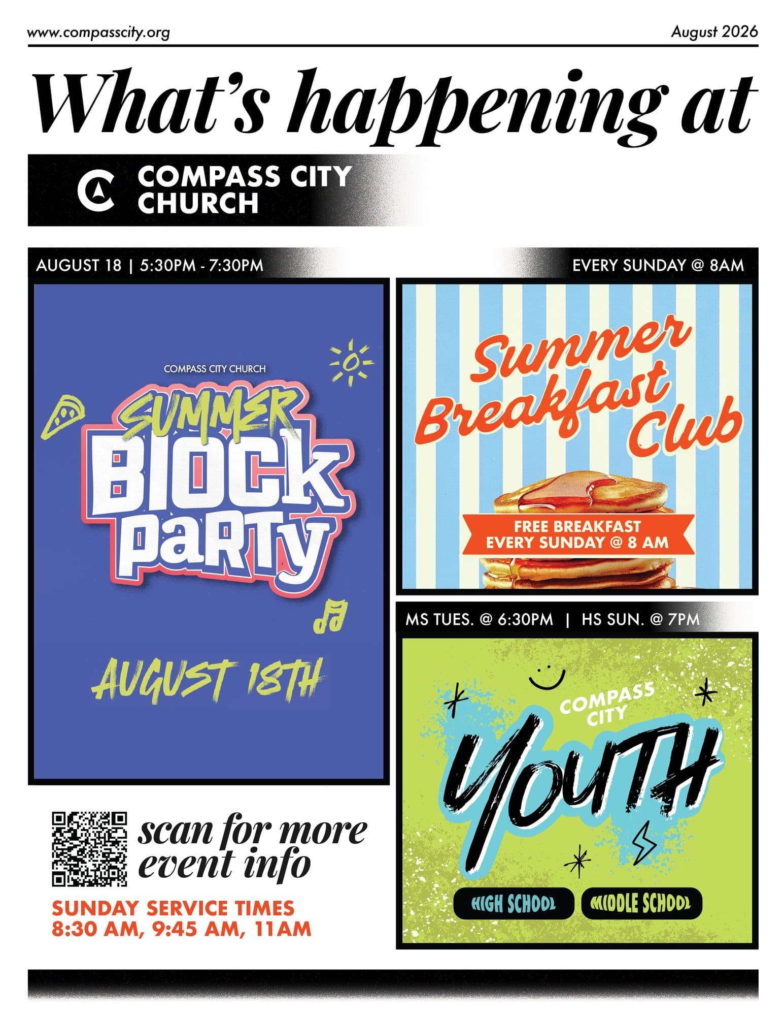printed material for Compass City Church