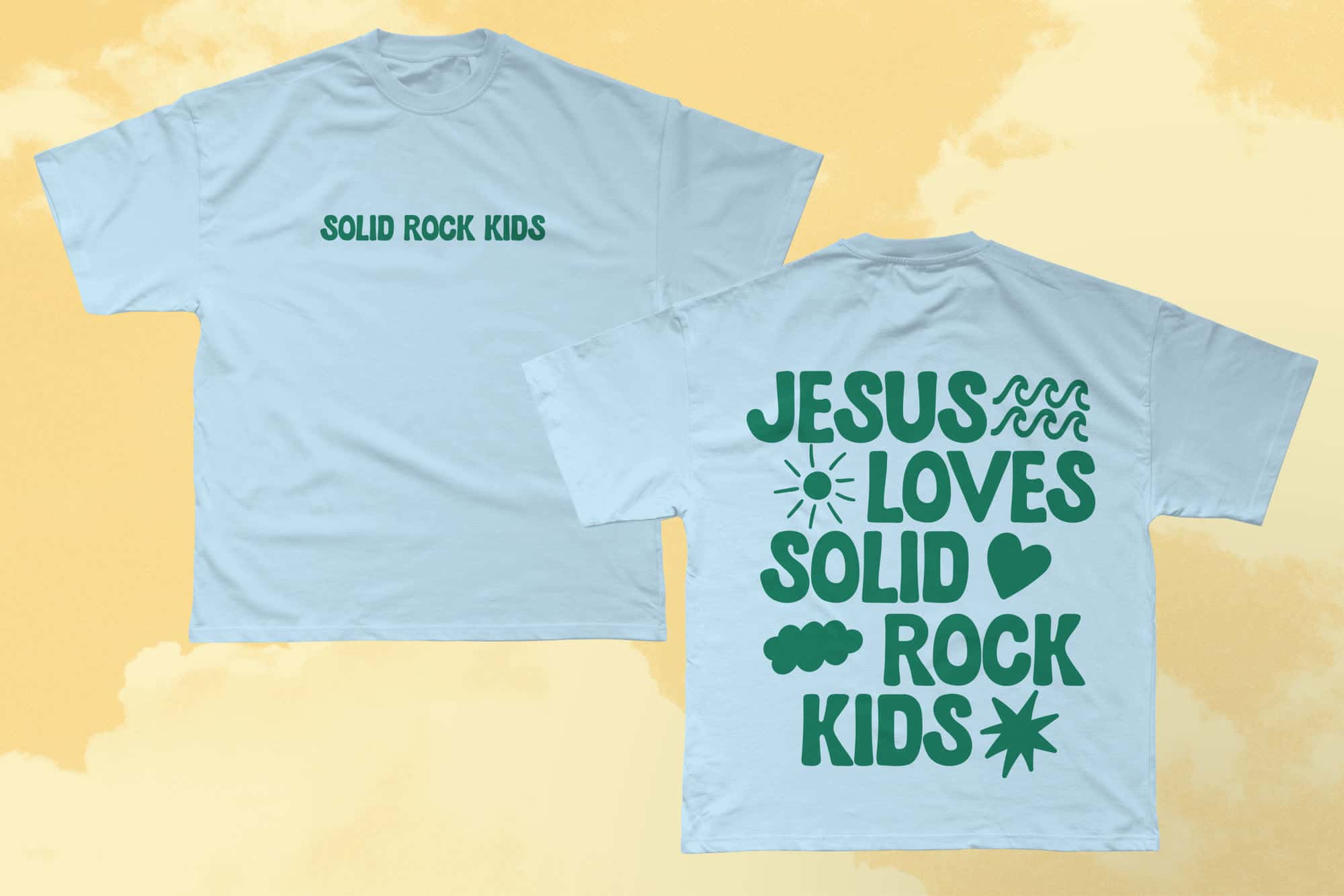 Solid Rock Kids Team Shirts Apparel Design, church design work for Solid Rock Church