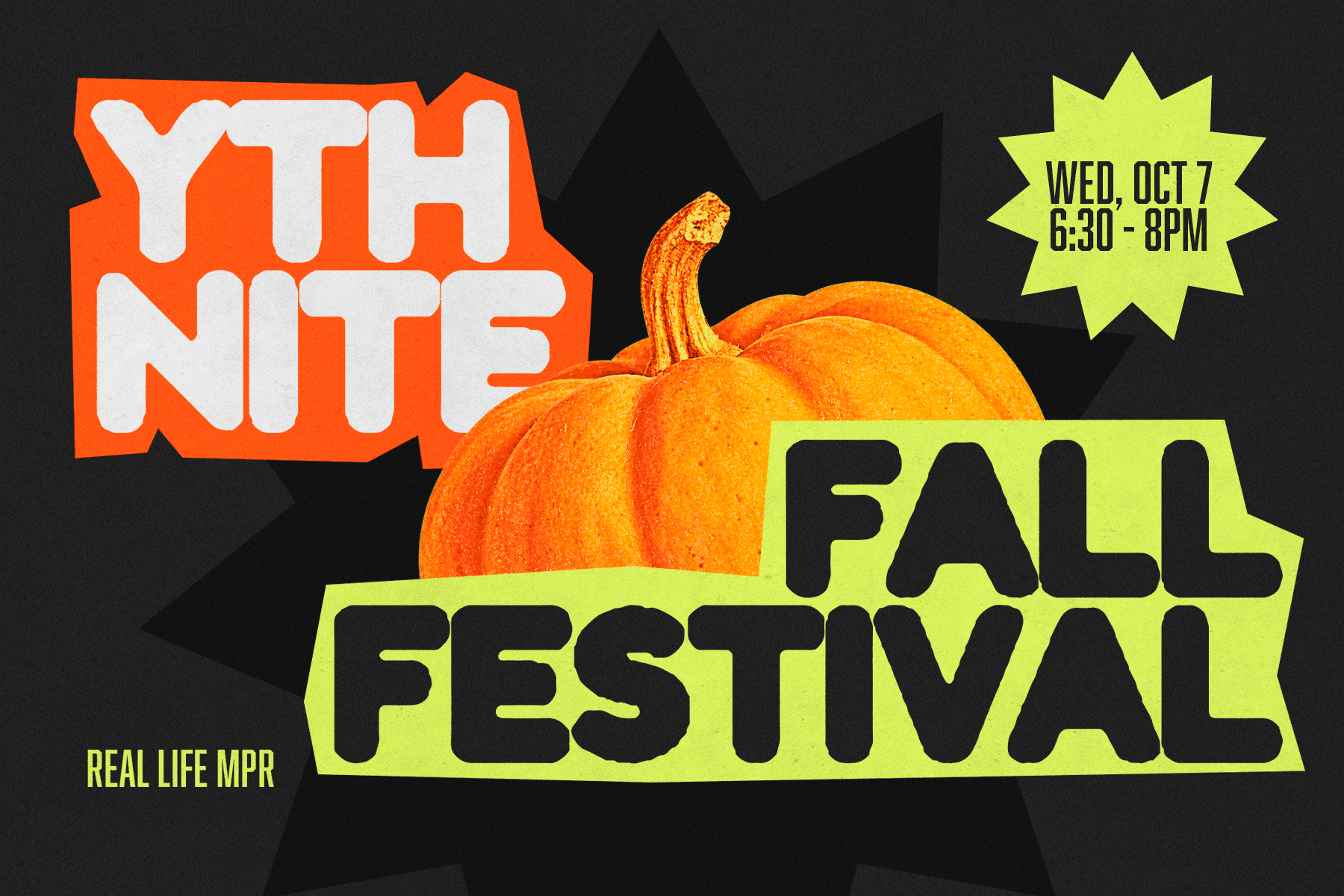 YTH Nite: Fall Festival Event Design, church design work for Real Life on the Palouse