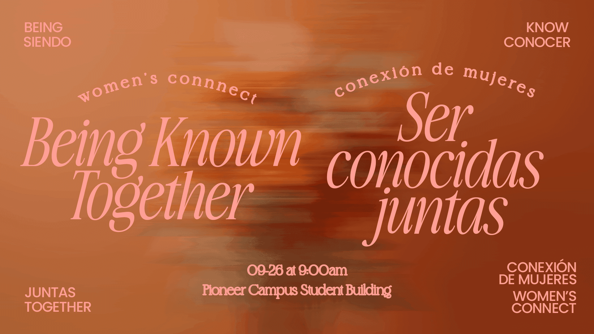 Women's Connect Being Known Together Event Design, church design work for Fielder Church