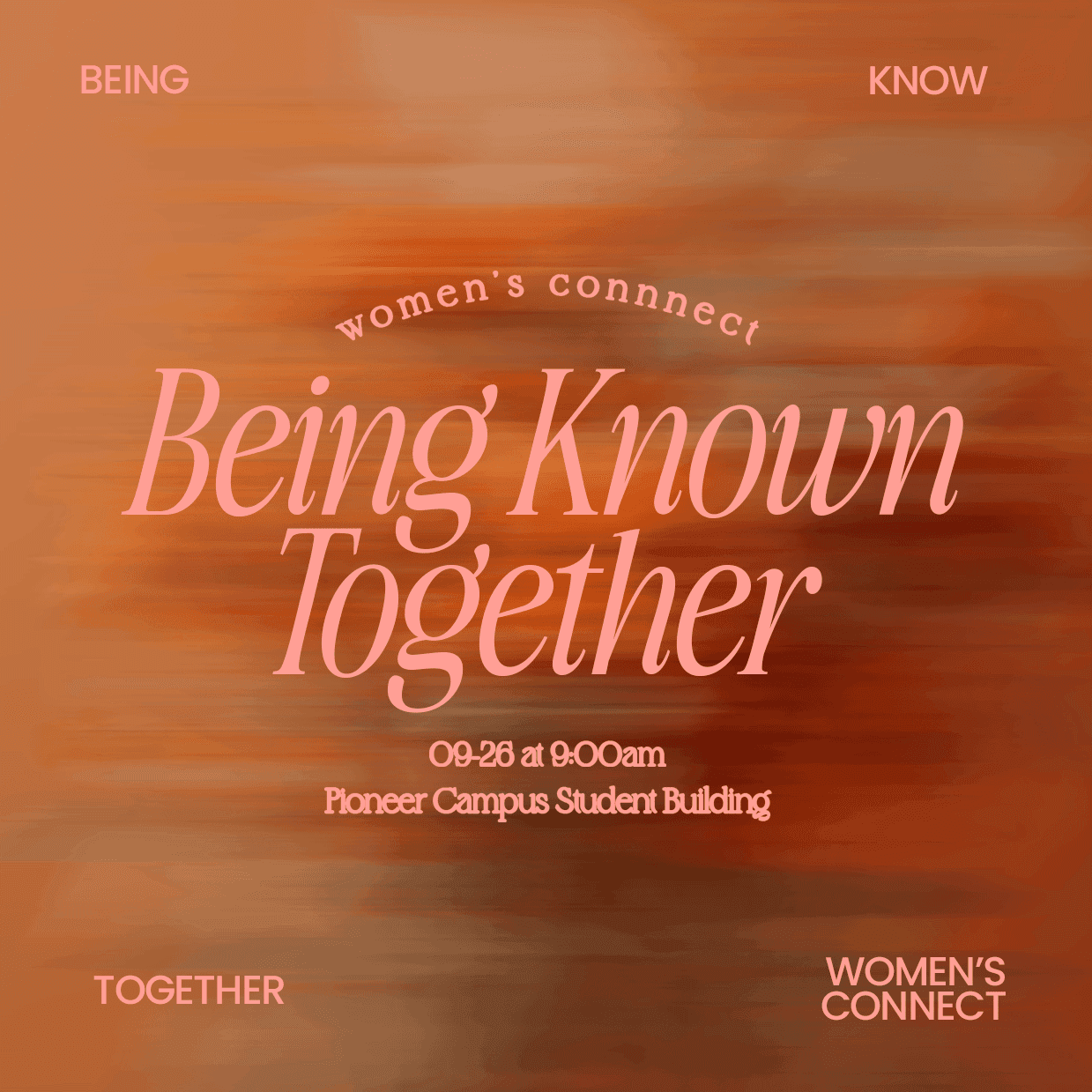 Women's Connect Being Known Together Event Design, church design work for Fielder Church
