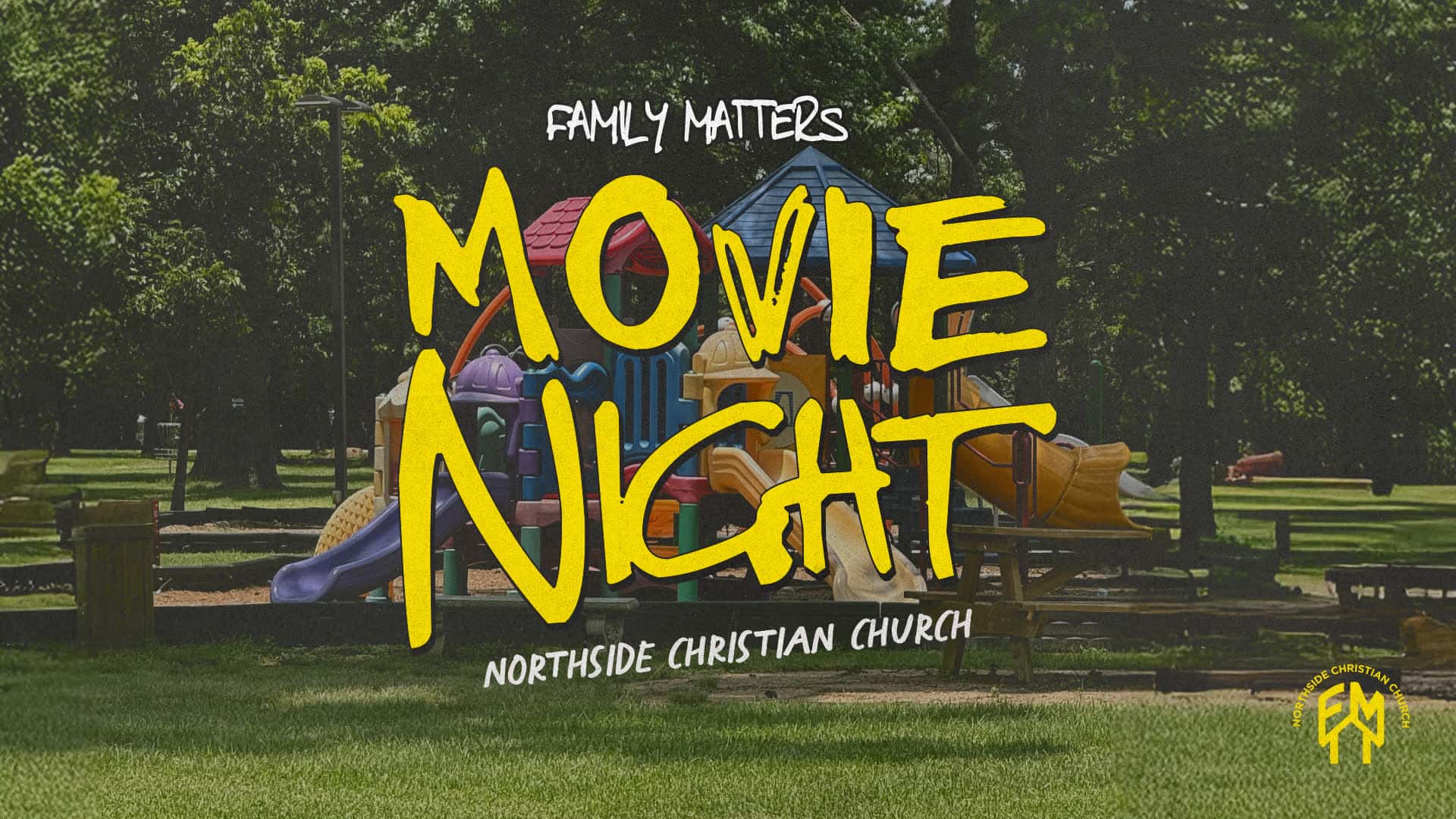 Family Matters Movie Night Event Design, church design work for Northside Christian Church