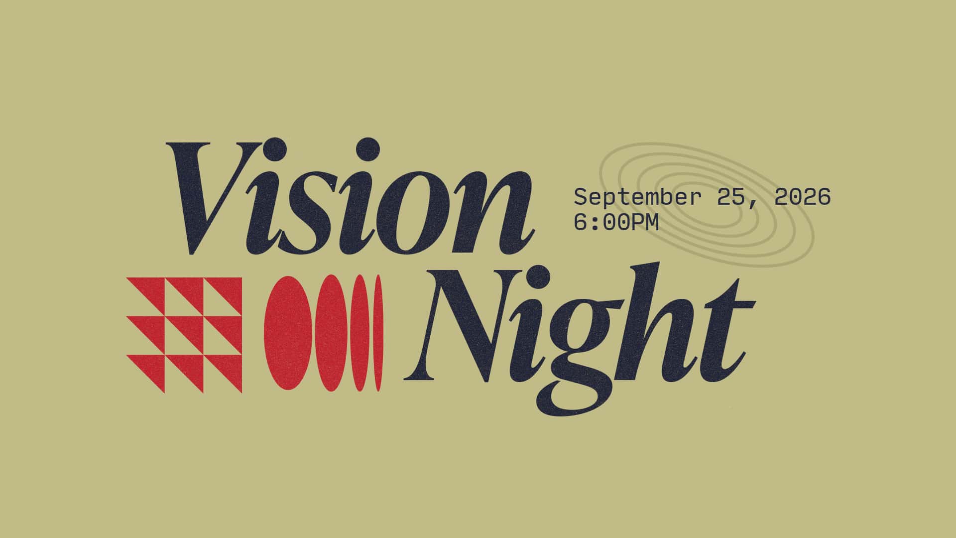 First Love Vision Night Event Design, church design work for Fellowship Denver Church