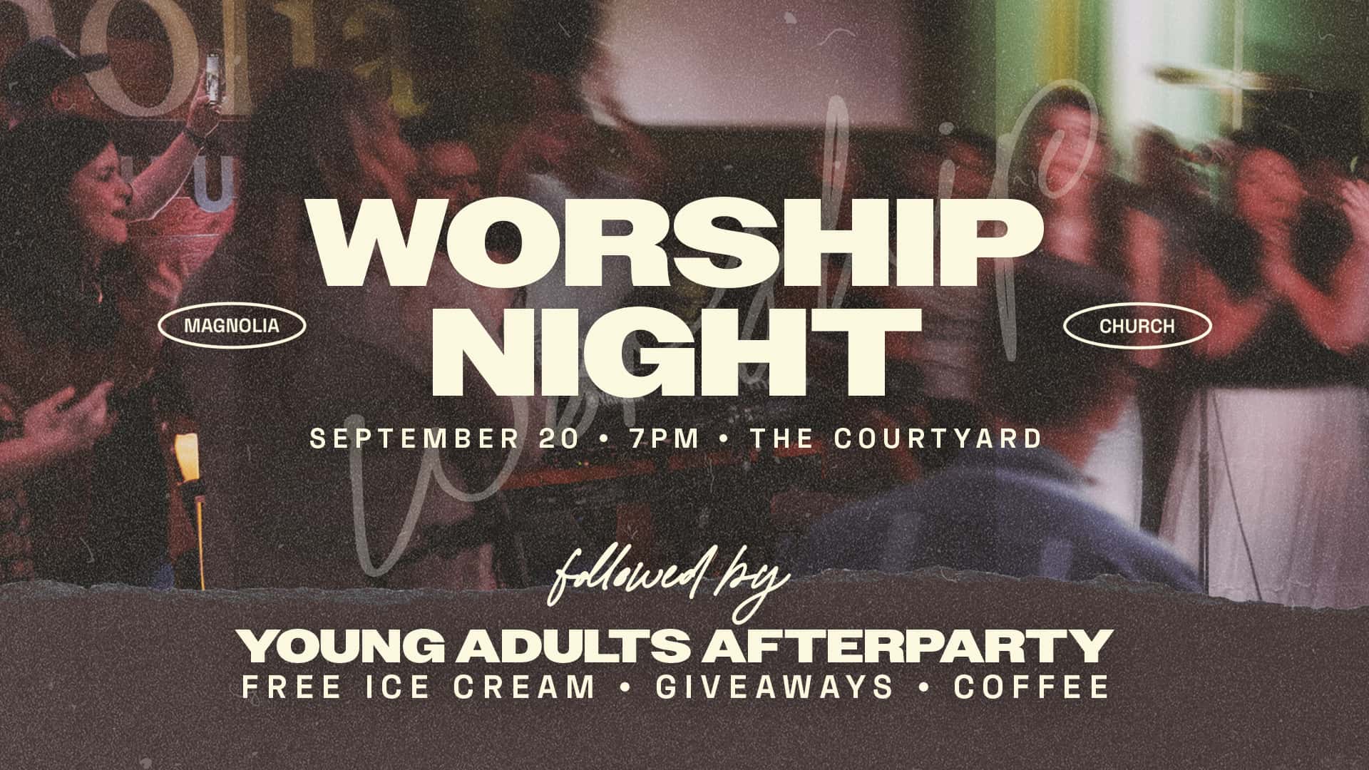 Young Adult Flyers Fall 2026 Event Design, church design work for Magnolia Church