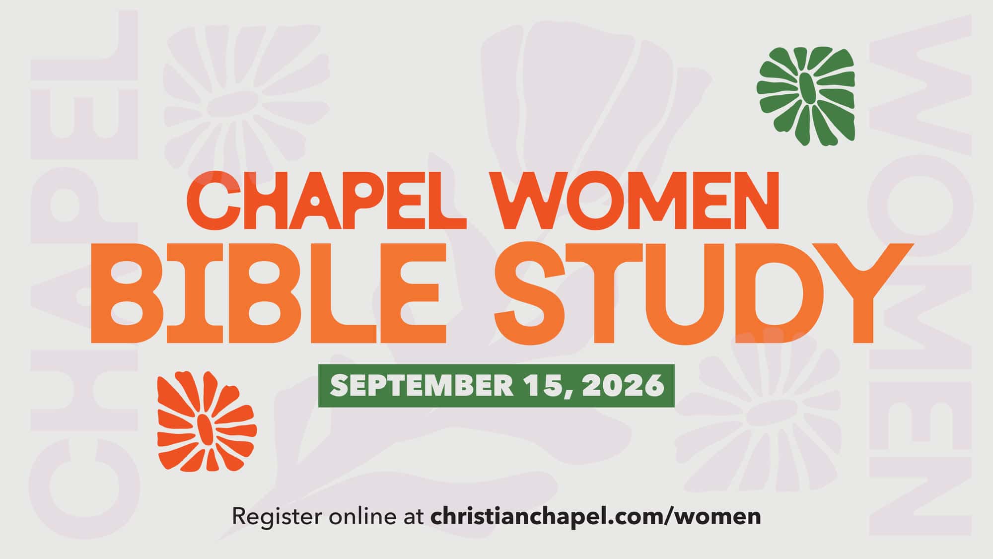 Chapel Women Bible Study Event Design, church design work for Christian Chapel