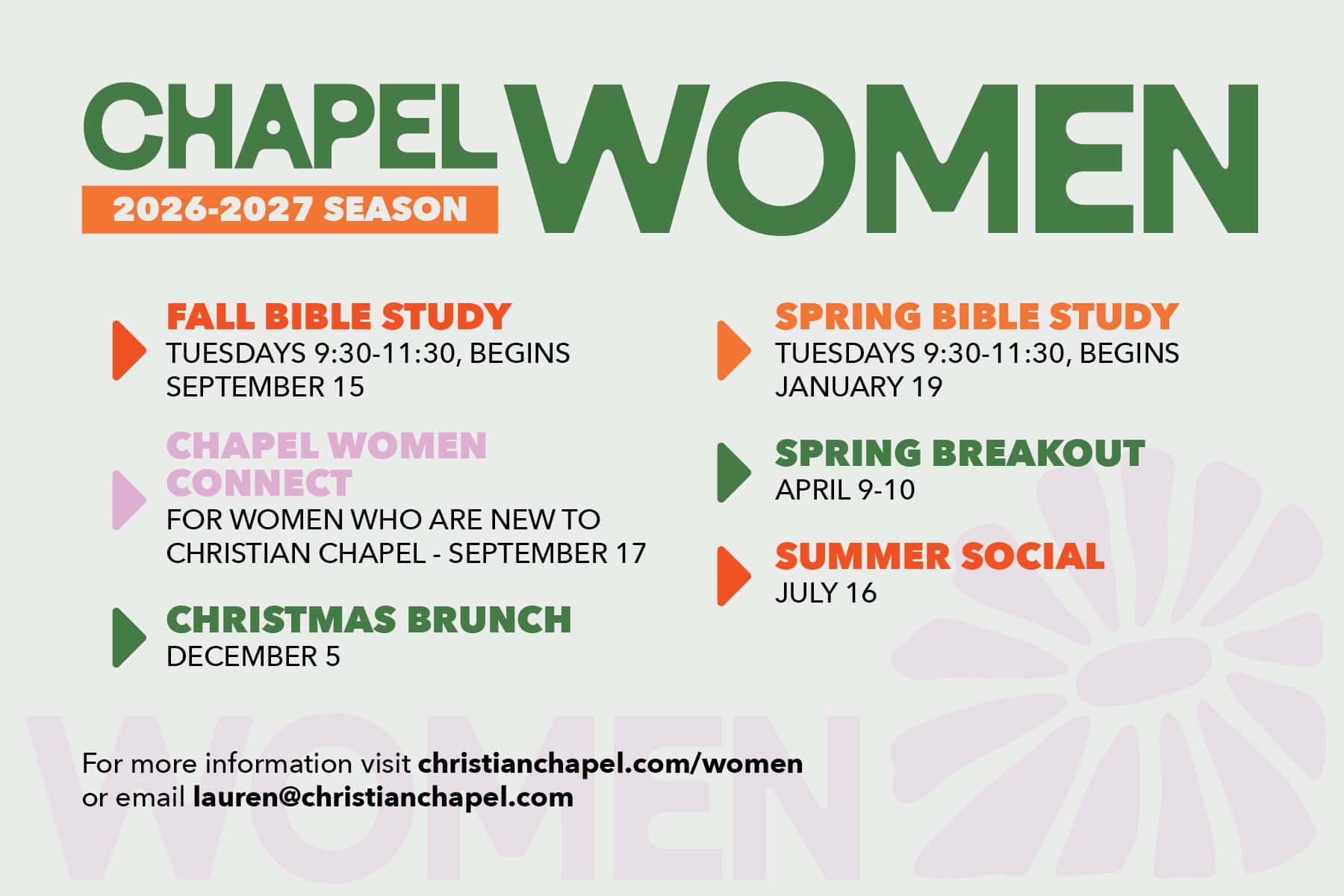 Postcard Chapel Women calendar Postcard, church design work for Christian Chapel