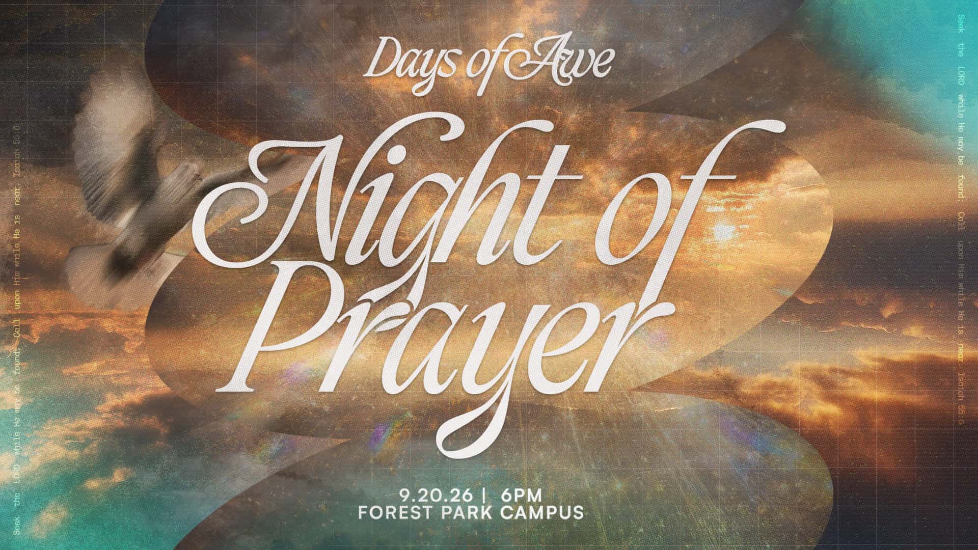 Night of Prayer Event Design, church design work for Citygate Church