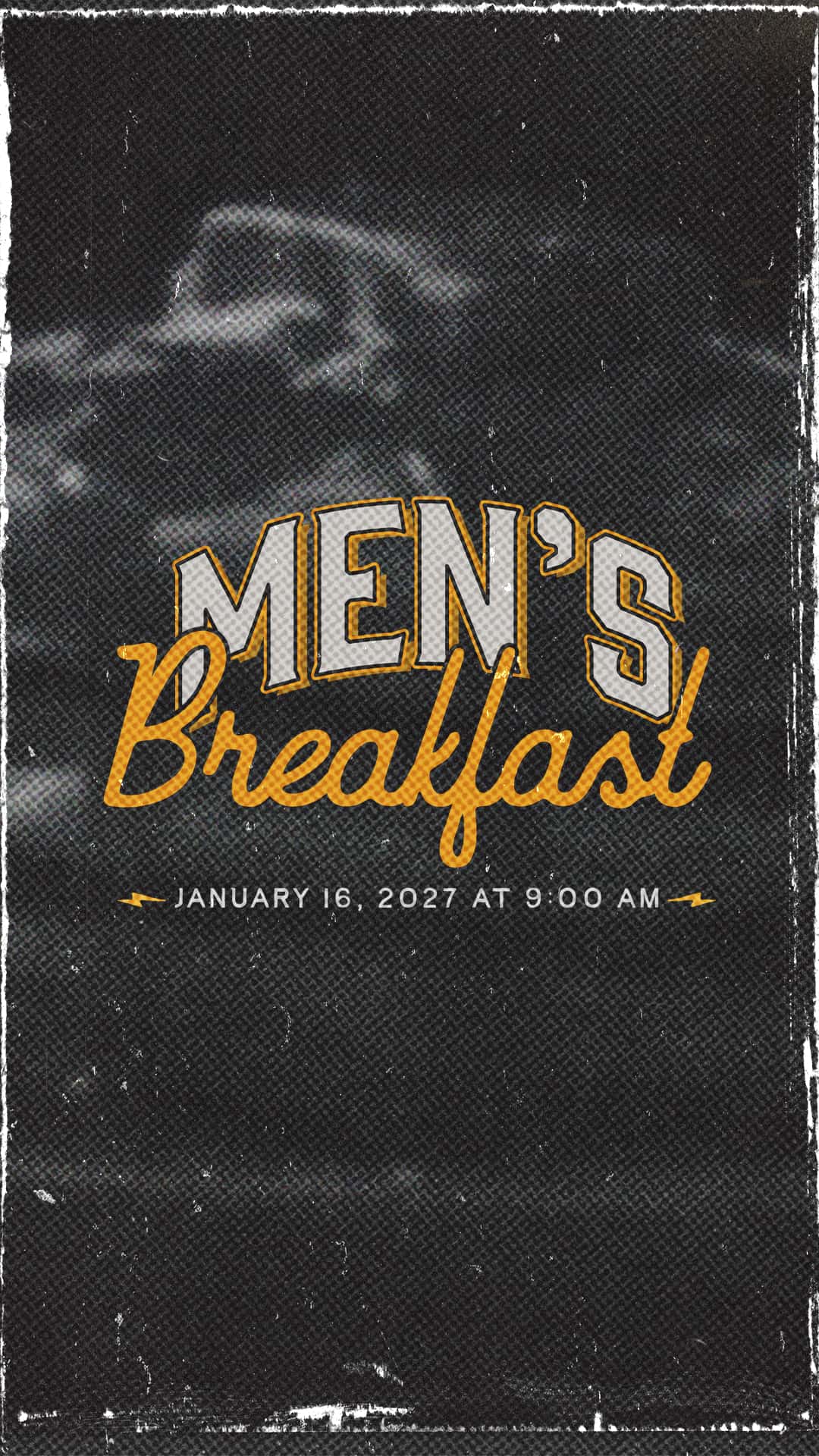 Mens Breakfast Event Design, church design work for HighRidge Church