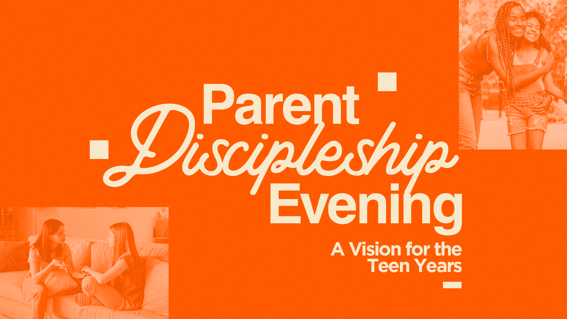 Parent Discipleship Evening: A Vision for the Teen Years Event Design, church design work for New Life Church