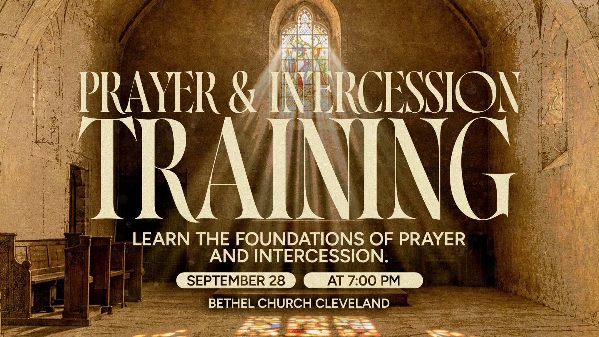 Prayer & Intercession Training 2026 Event Design, church design work for Bethel Cleveland