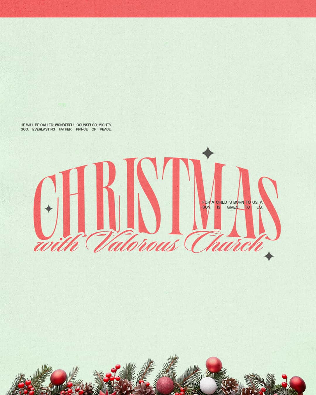 Christmas with Valorous Church Christmas Design, church design work for Valorous Church
