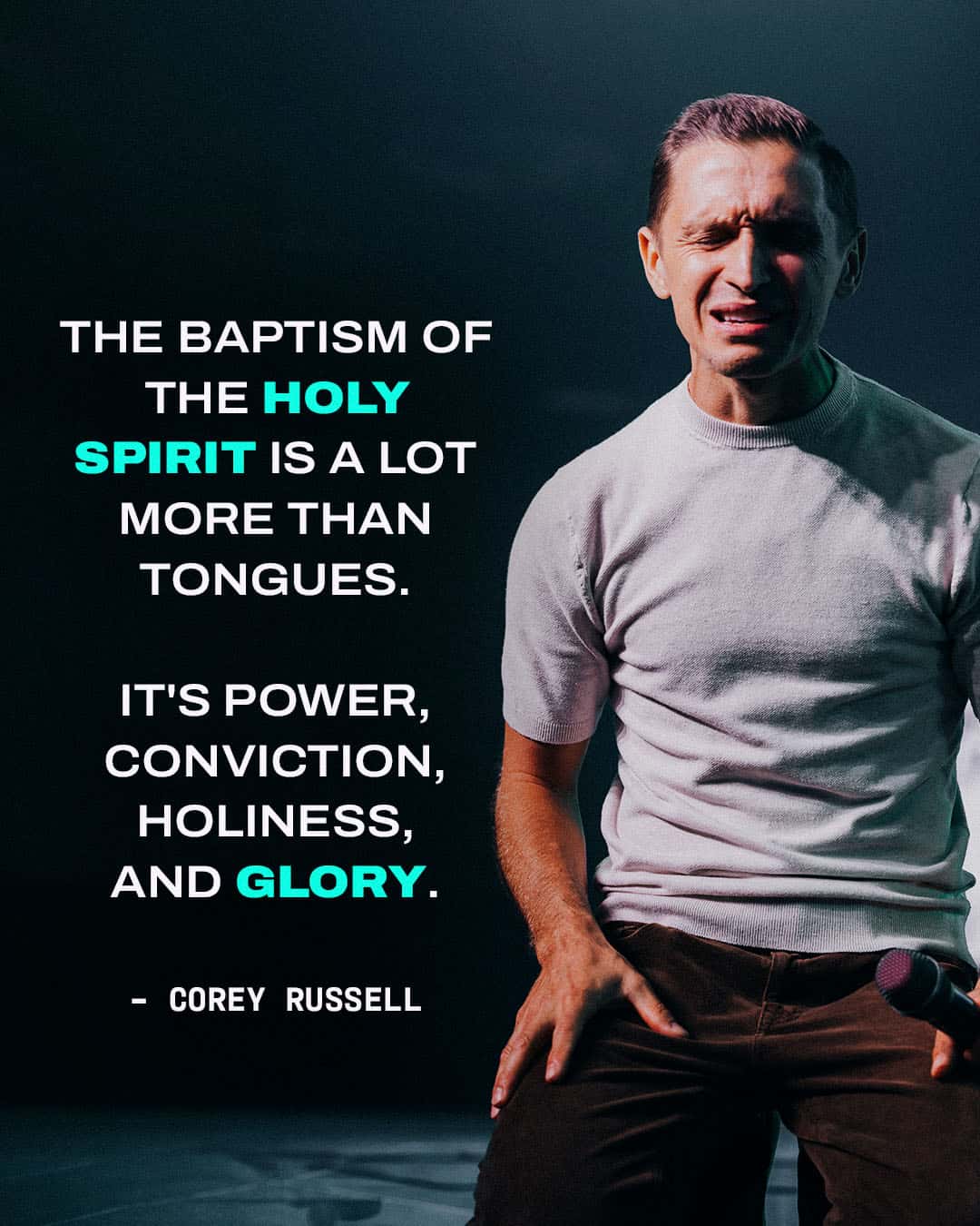 Quotes Baptism in the Holy Spirit Corey Russell Social Media Design, church design work for Hungry Generation Church