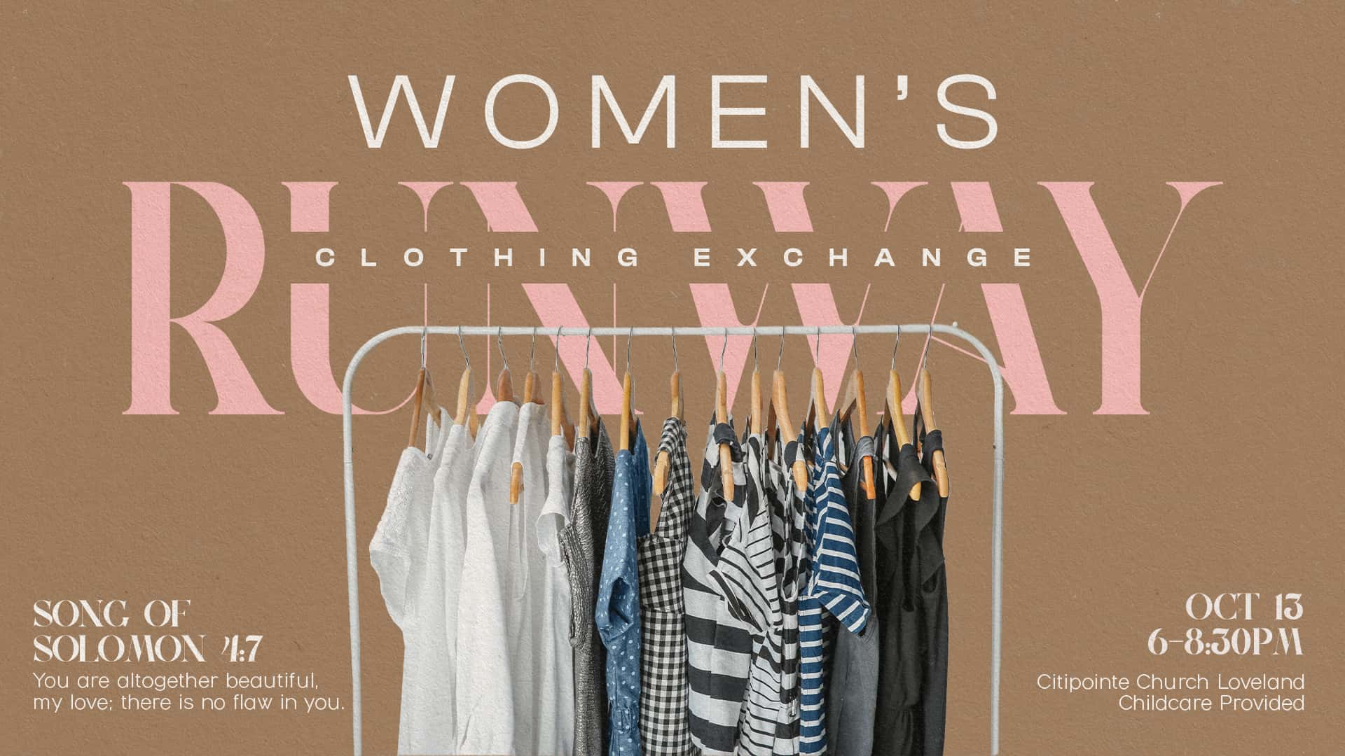 Women's Runway Exchange Event Design, church design work for Citipointe Church Northern Colorado