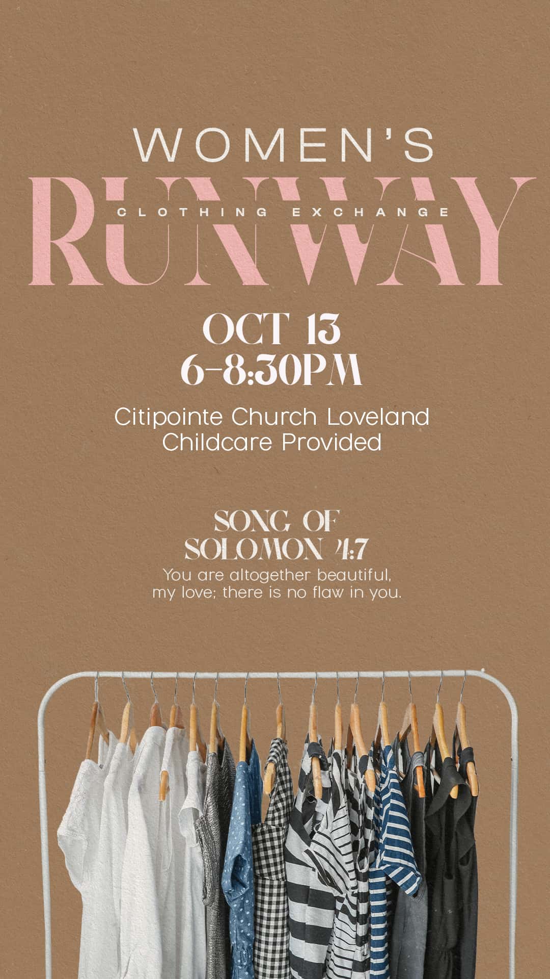 Women's Runway Exchange Event Design, church design work for Citipointe Church Northern Colorado