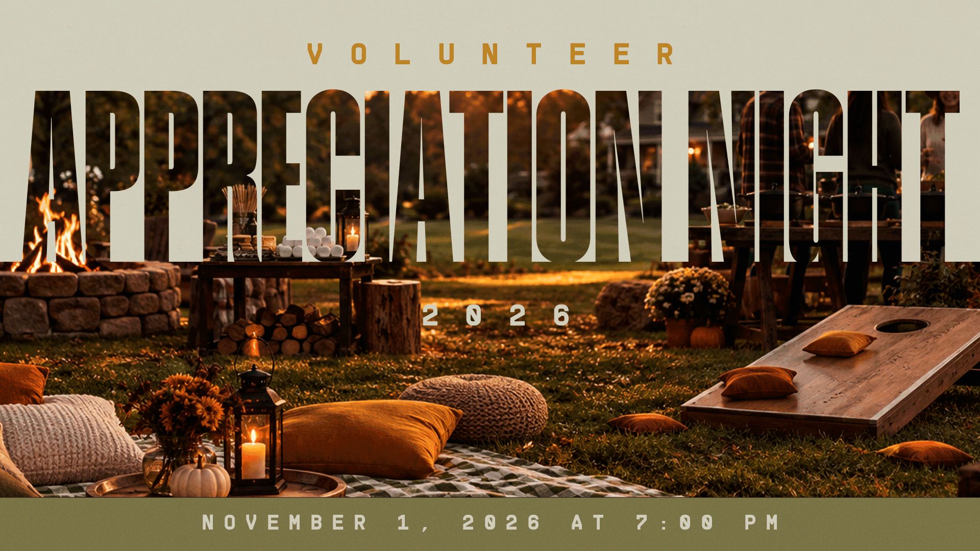 Volunteer Appreciation Night 2026 Event Design, church design work for Trinity Bible Church
