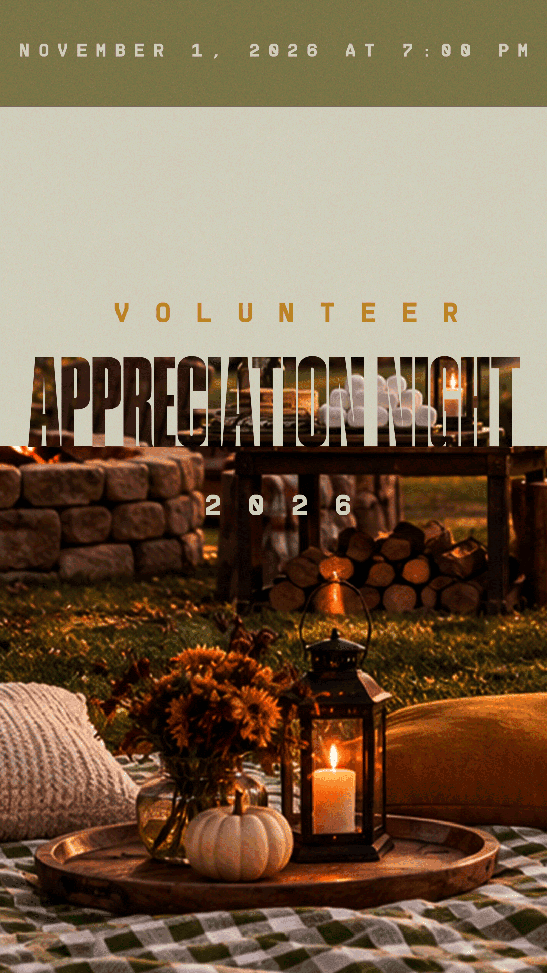 Volunteer Appreciation Night 2026 Event Design, church design work for Trinity Bible Church