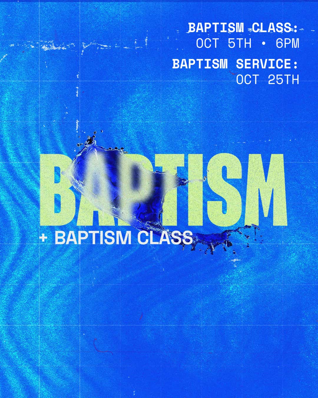Baptism & Baptism Class Event Design, church design work for Crossroads Church