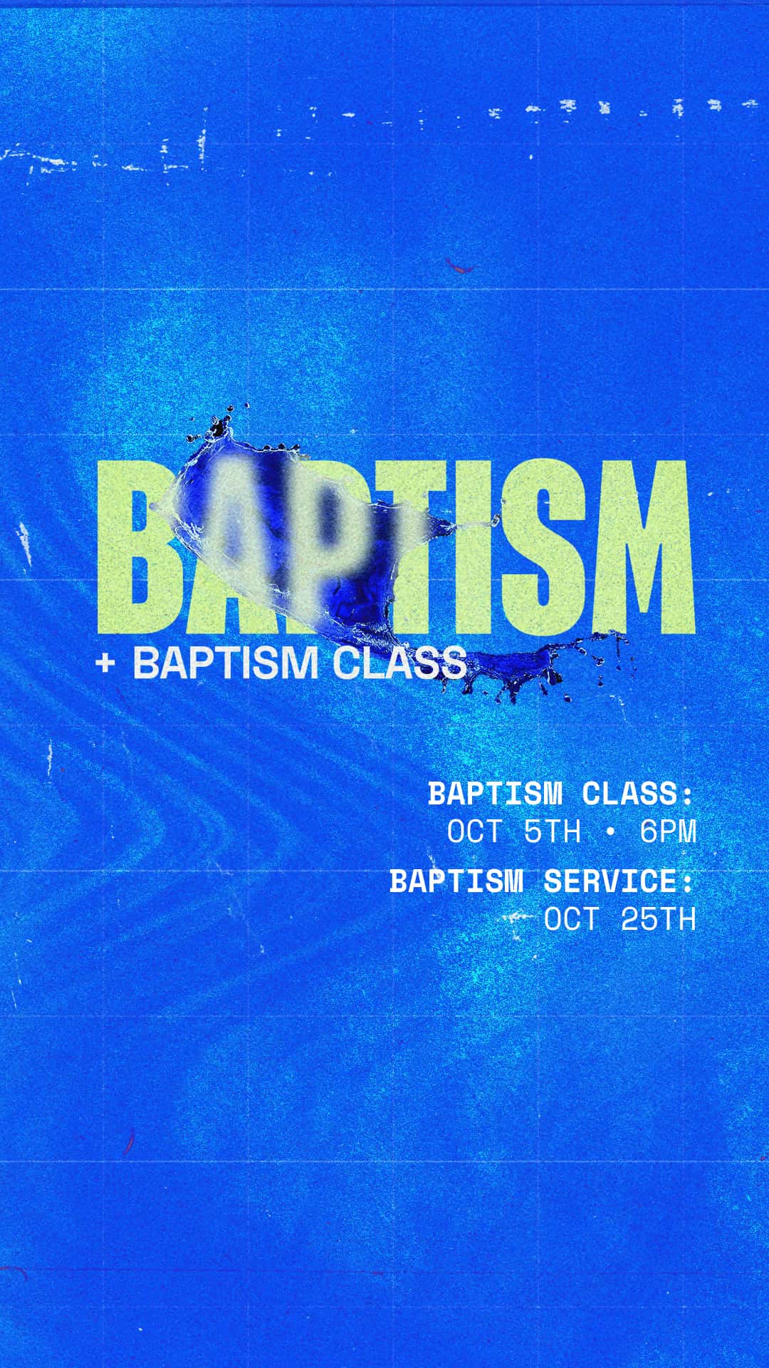 Baptism & Baptism Class Event Design, church design work for Crossroads Church