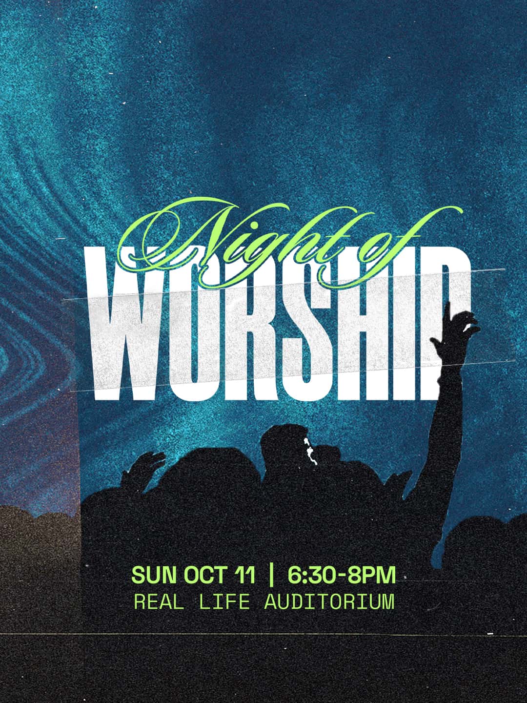 Night of Worship Event Design, church design work for Real Life on the Palouse