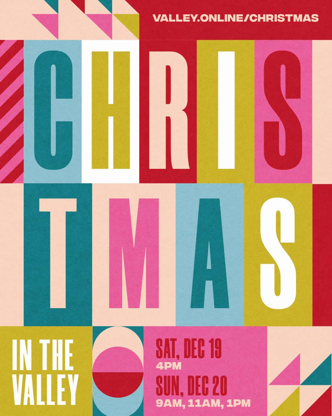 Christmas in the Valley 2026 Christmas Design, church design work for Church of the Valley