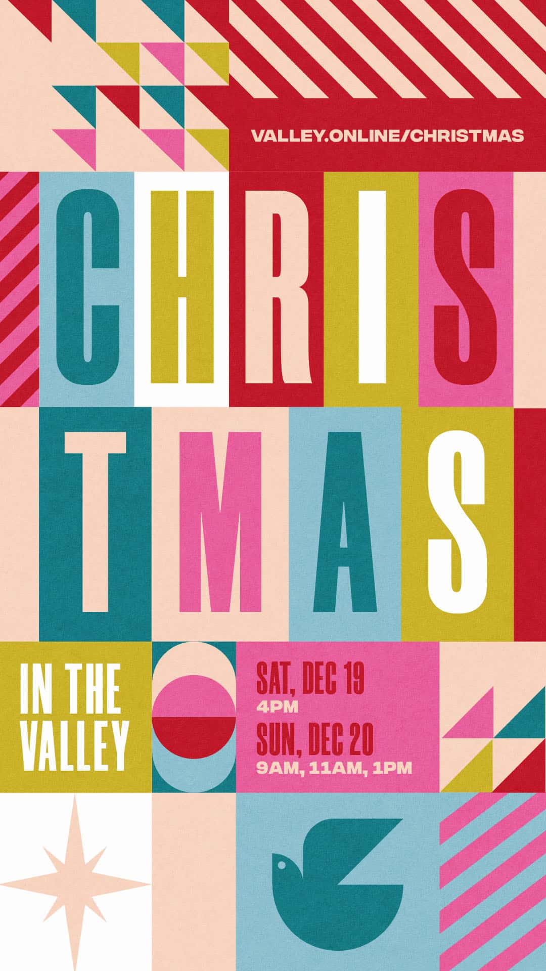 Christmas in the Valley 2026 Christmas Design, church design work for Church of the Valley