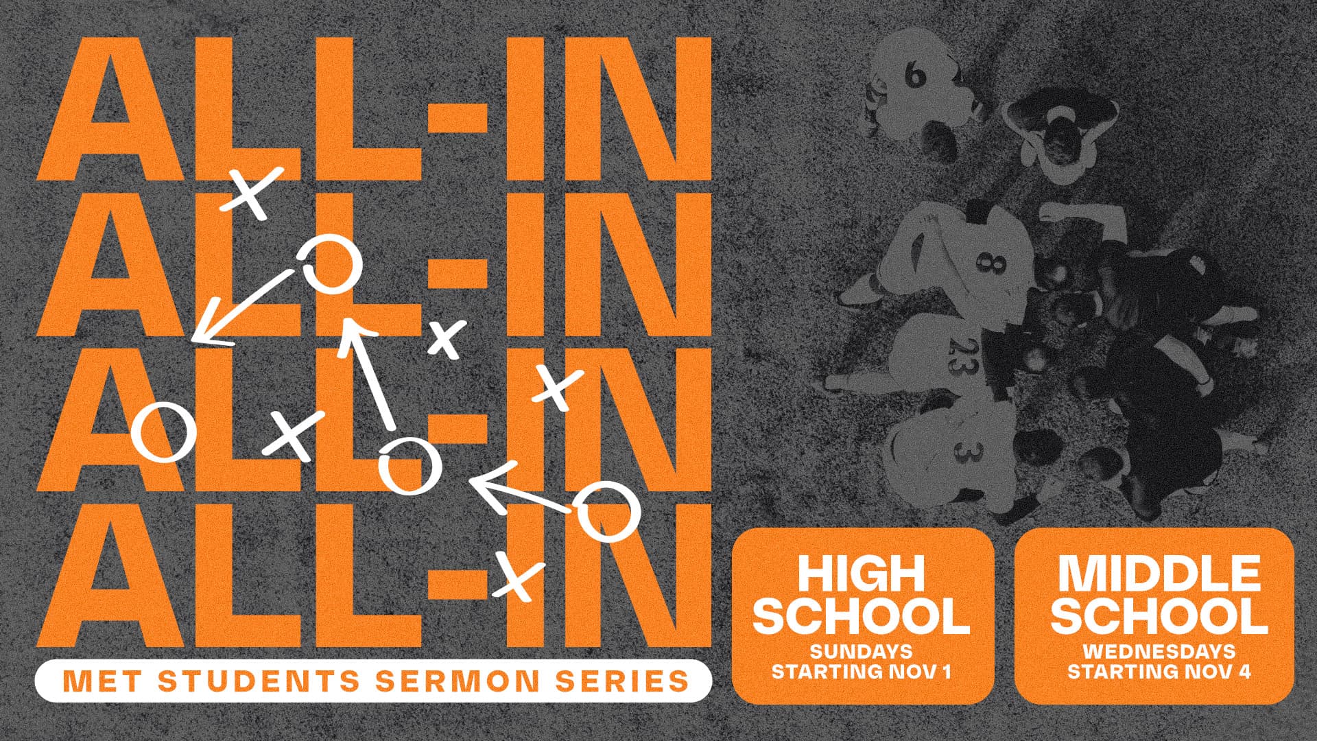 sermon and event graphics for The MET Church