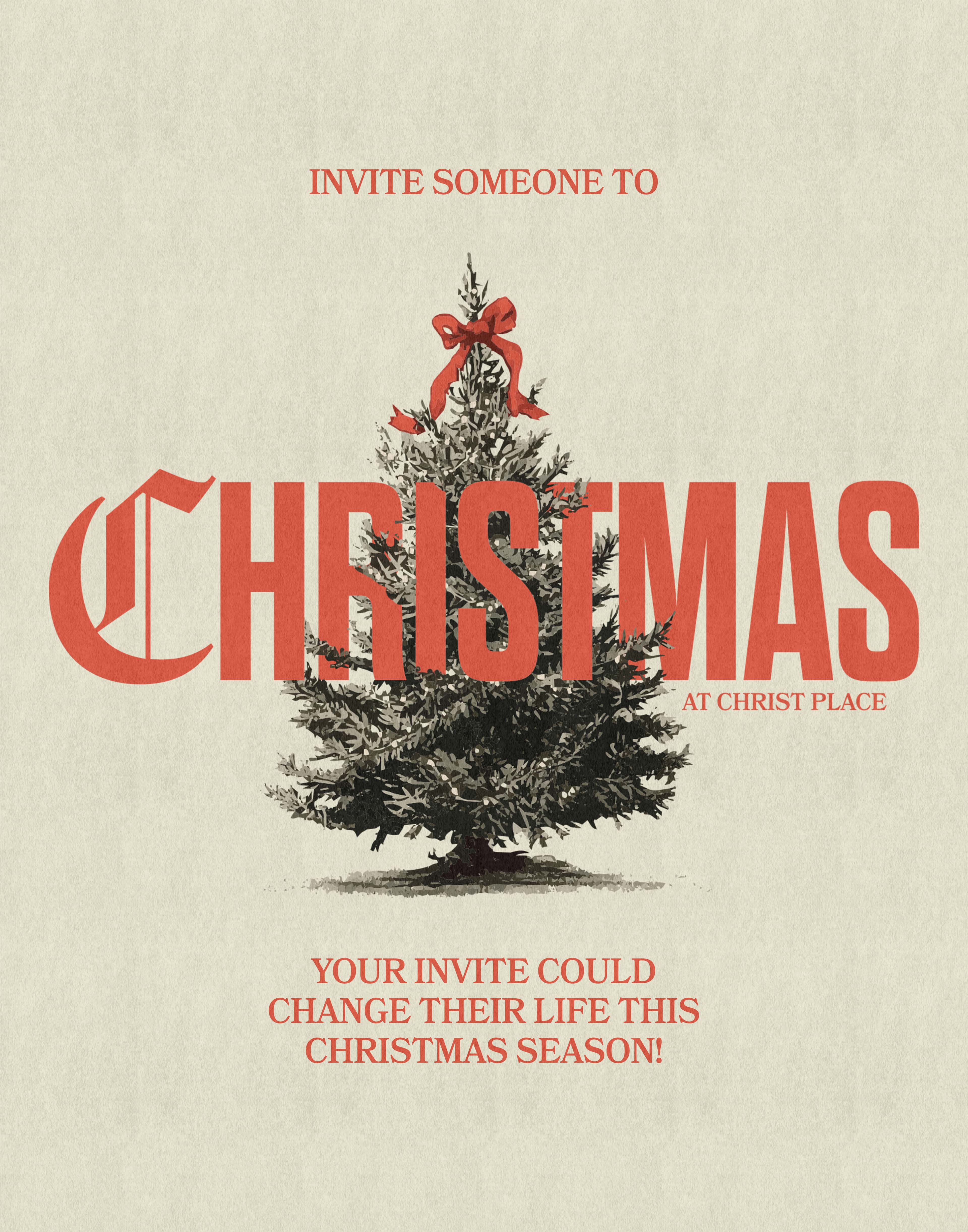 Christmas Foam Board '26 Signage, church design work for Christ Place Church