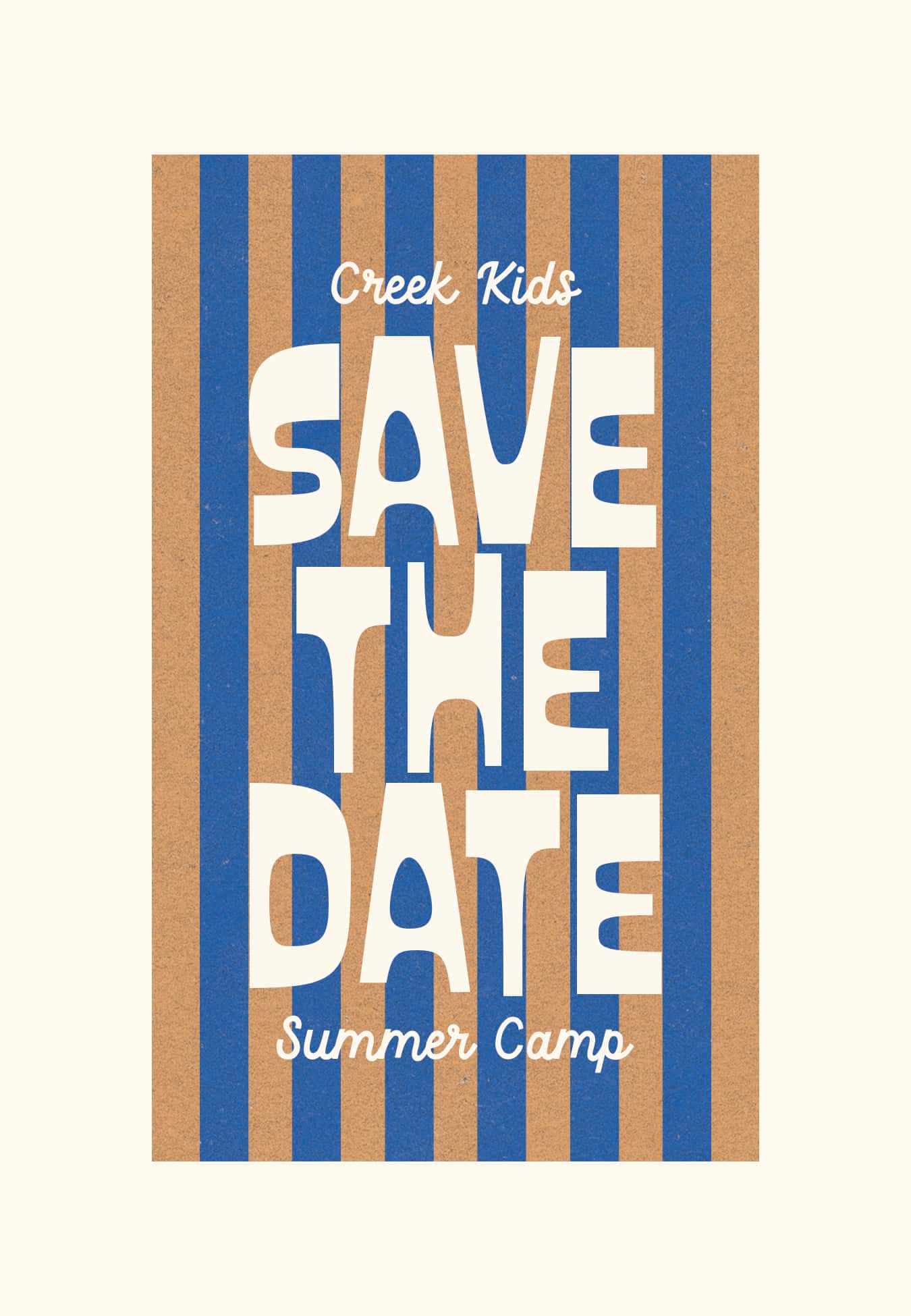Creek Kids Summer Camp Save the Date 2026 Postcard, church design work for Stevens Creek Church