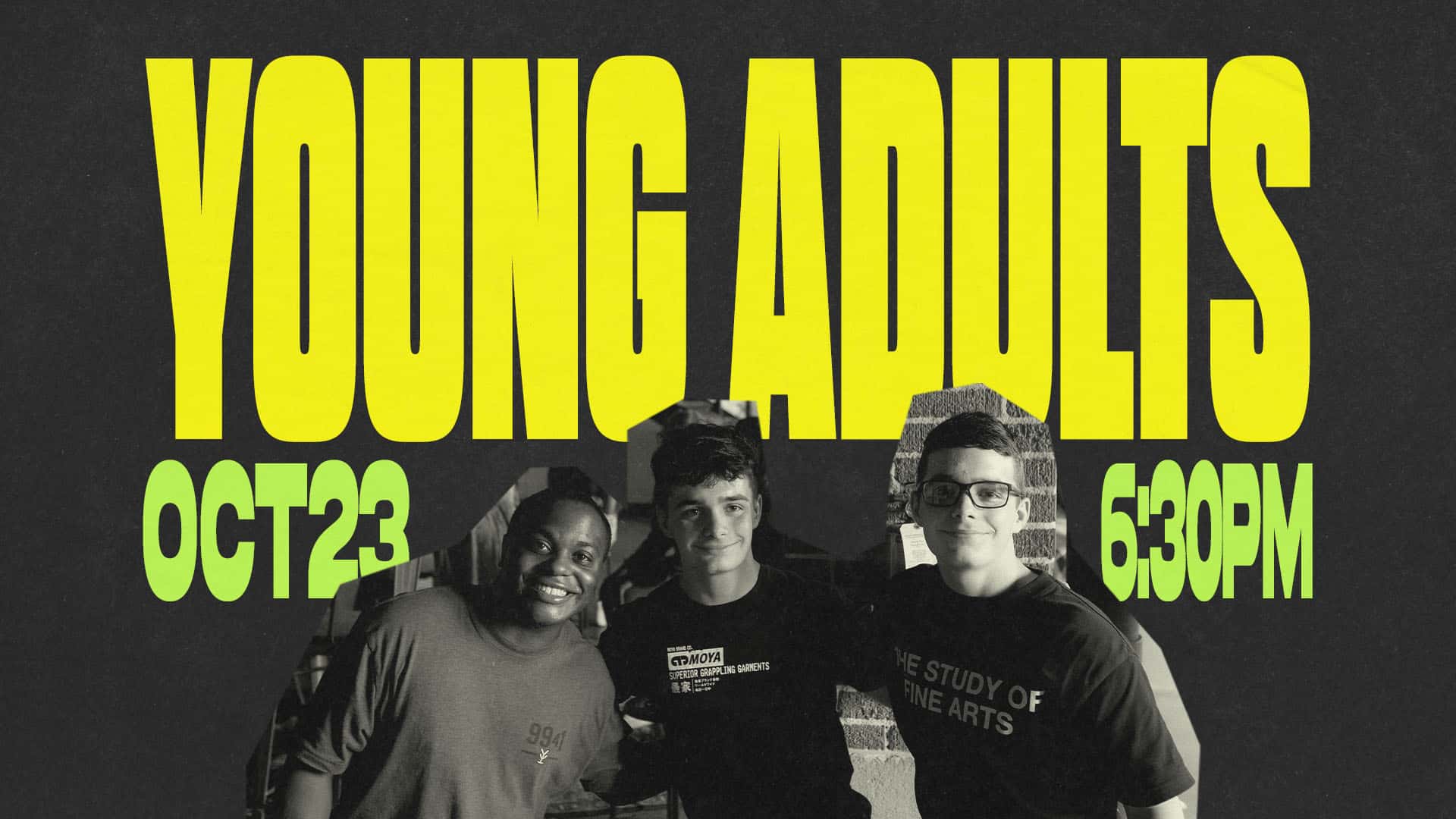 YOUNG ADULTS Event Design, church design work for Redemption Church