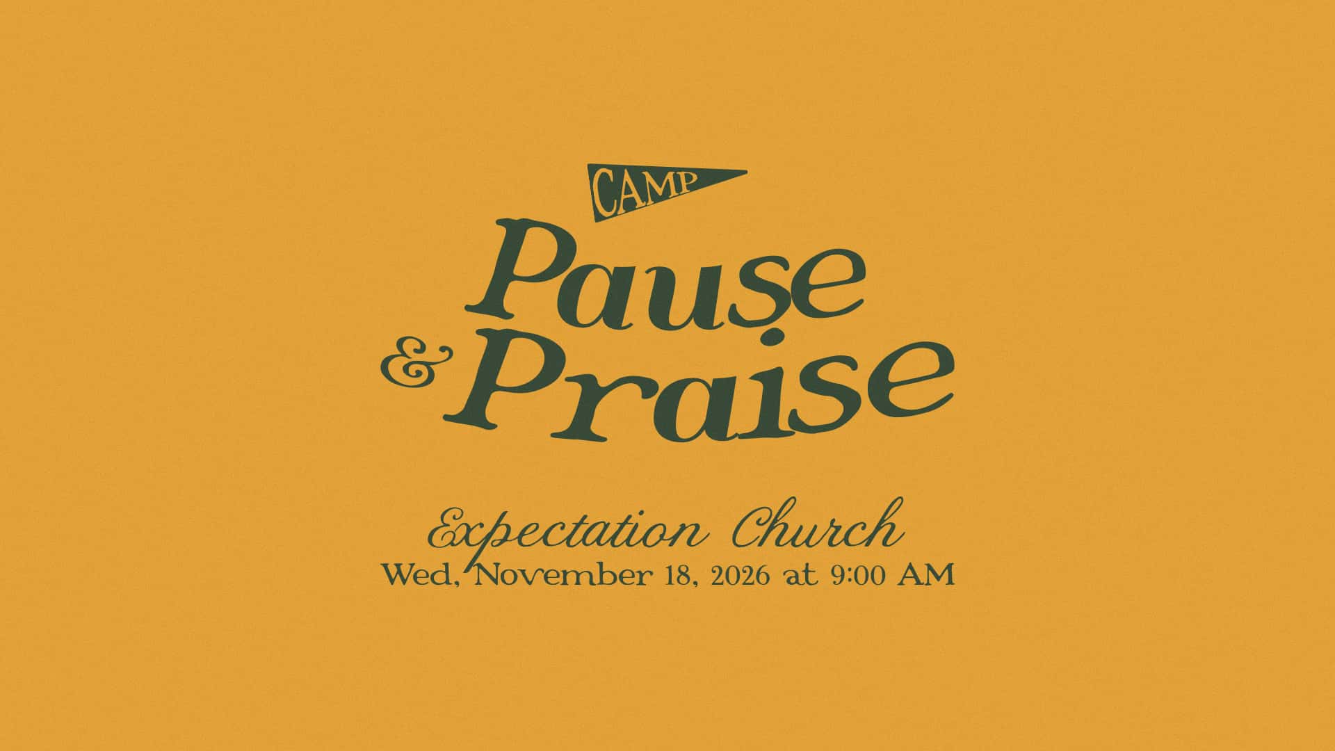 Pause & Praise Event Design, church design work for Expectation Church
