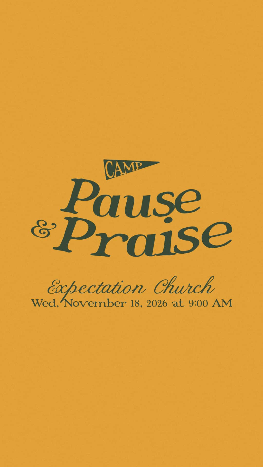 Pause & Praise Event Design, church design work for Expectation Church