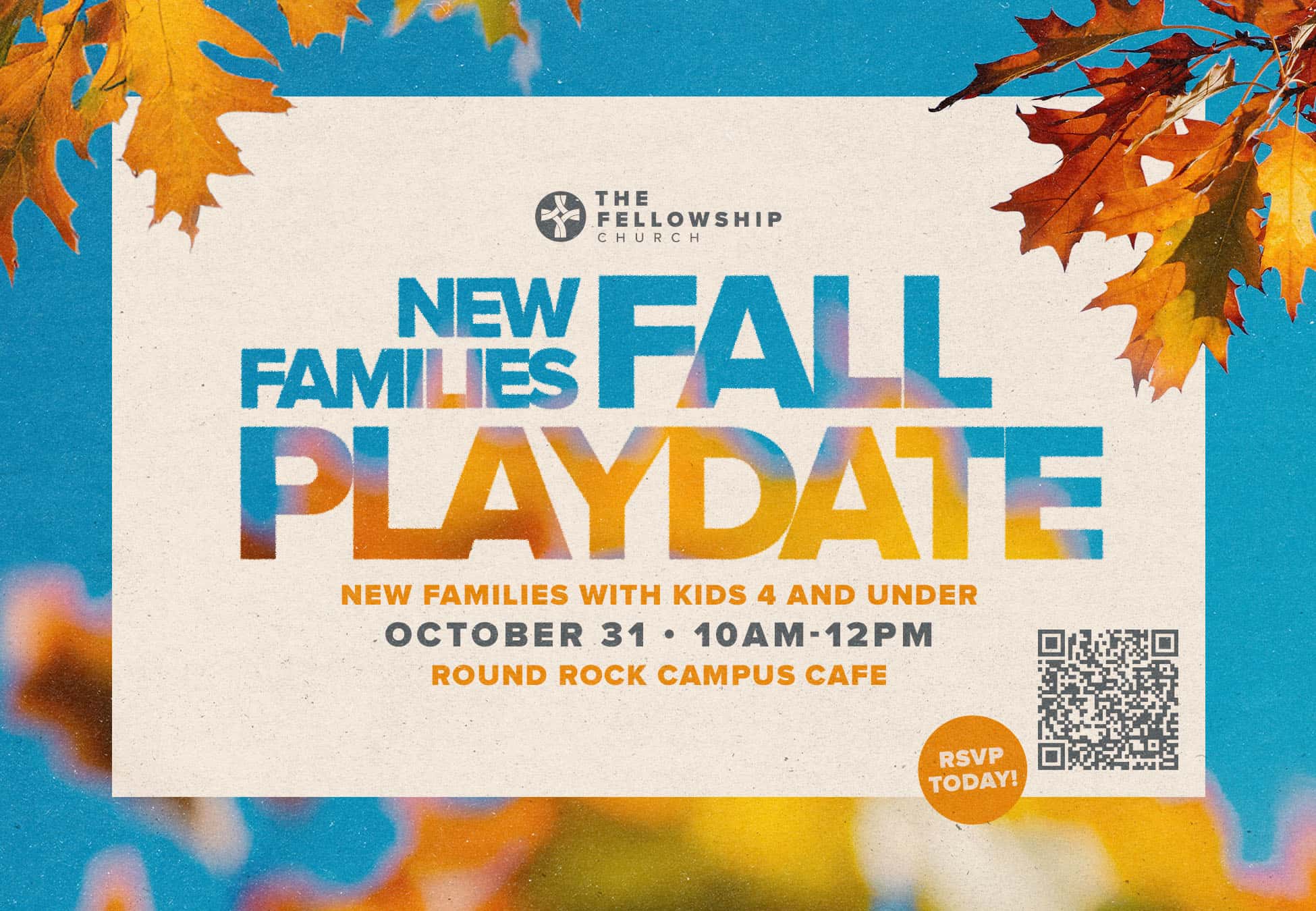 New Families Fall Playdate Event Design, church design work for The Fellowship Church